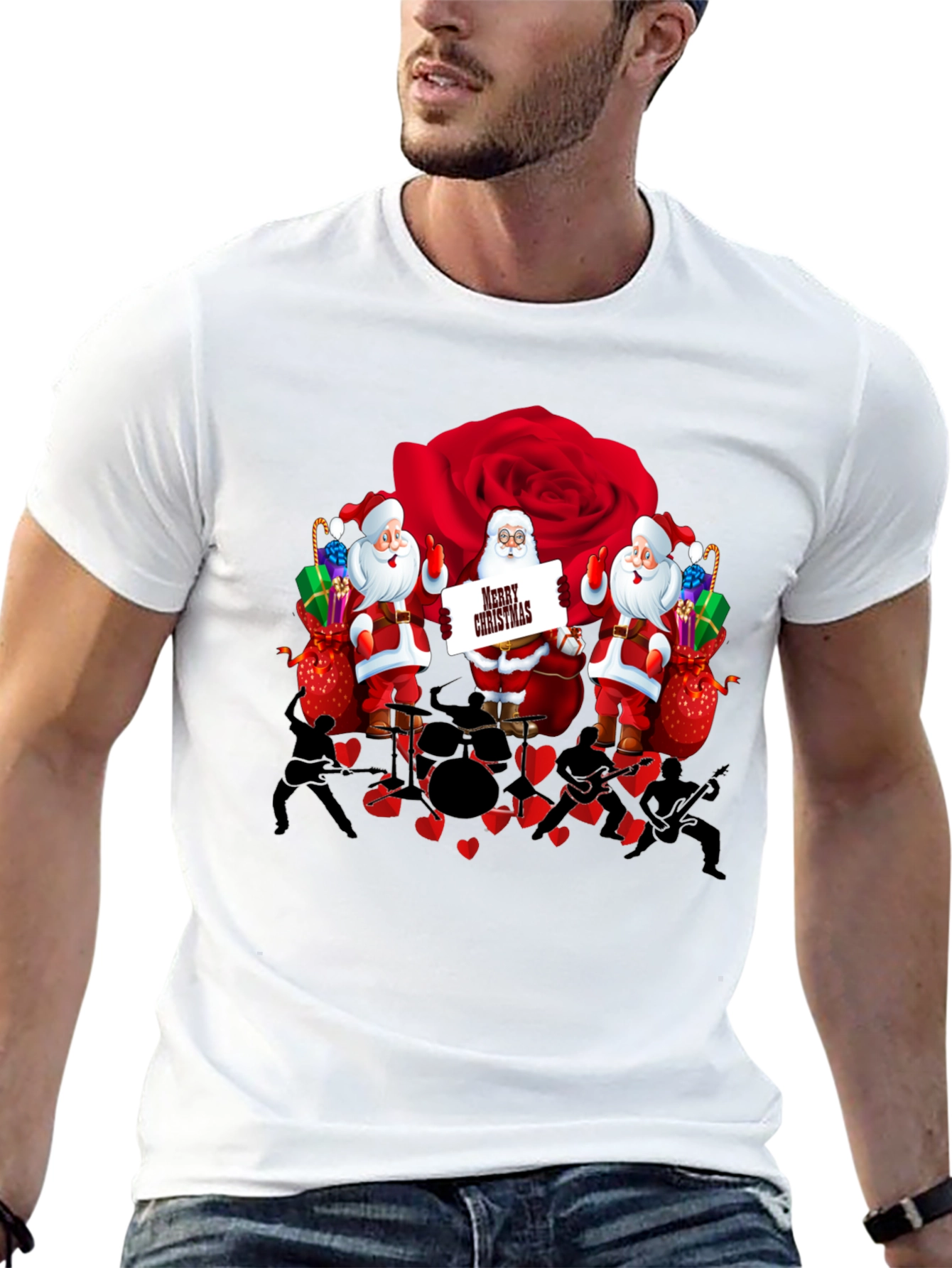 Santa Band Rose T-Shirt