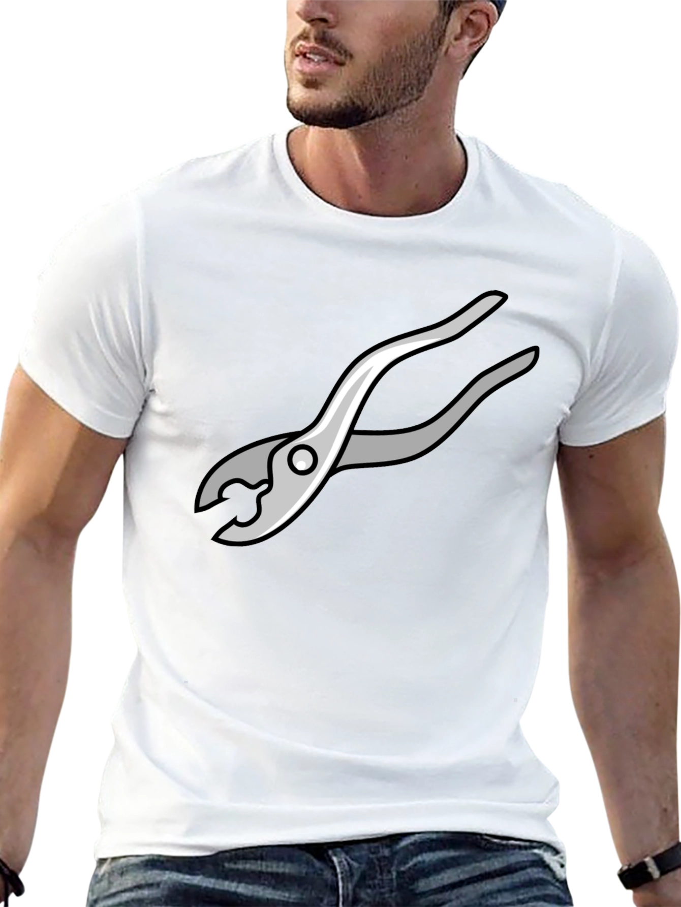 Novelty Pliers Graphic Black T-Shirt