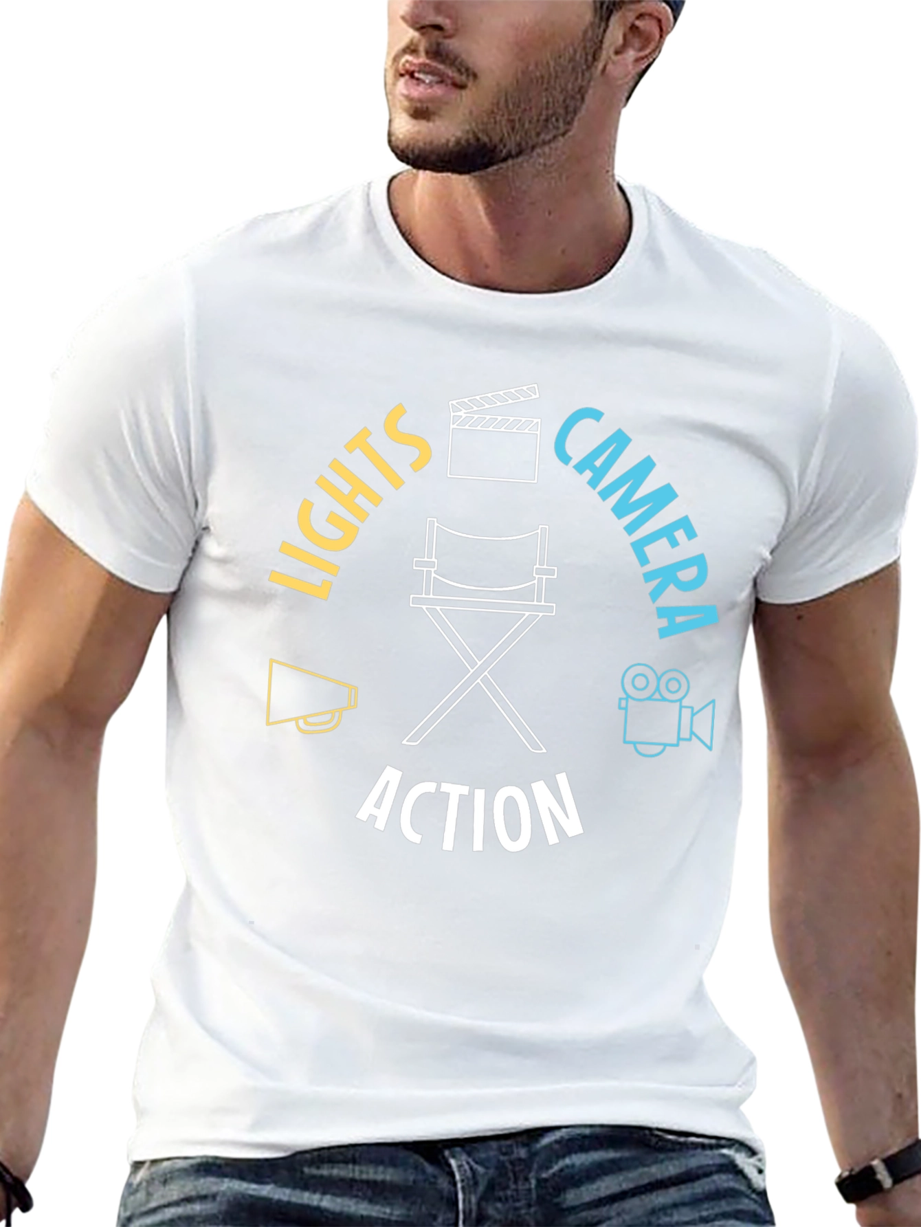 Lights Camera Action T-Shirt - Movie Lover Tee