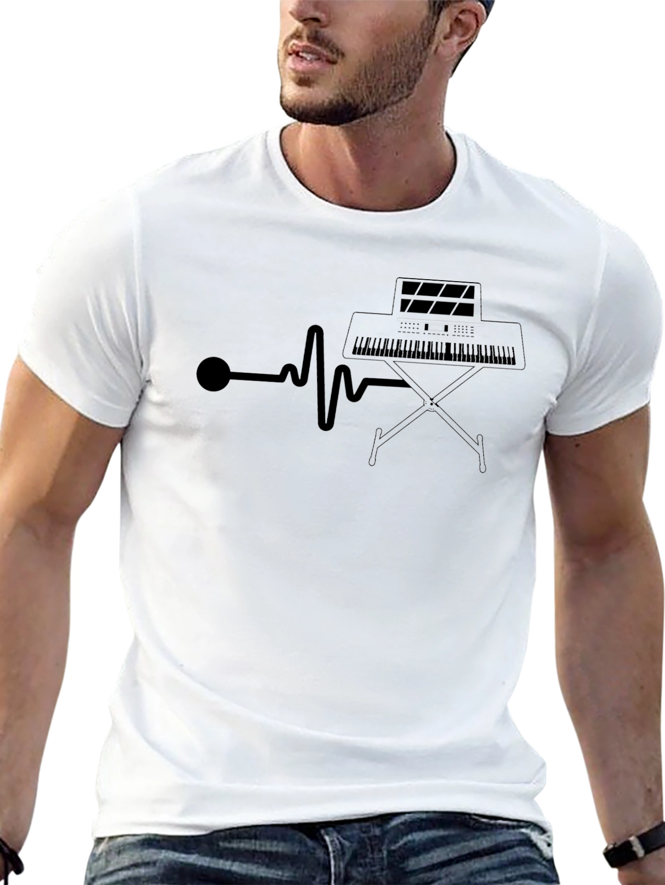 Musical Heartbeat T-Shirt - Keyboard Design