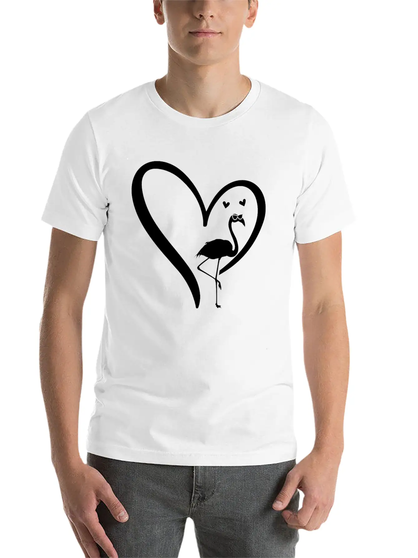 Flamingo Heart Flamingo Lover Flamingo Unisex Casual T-Shirt – Clean Design For Daily Comfort