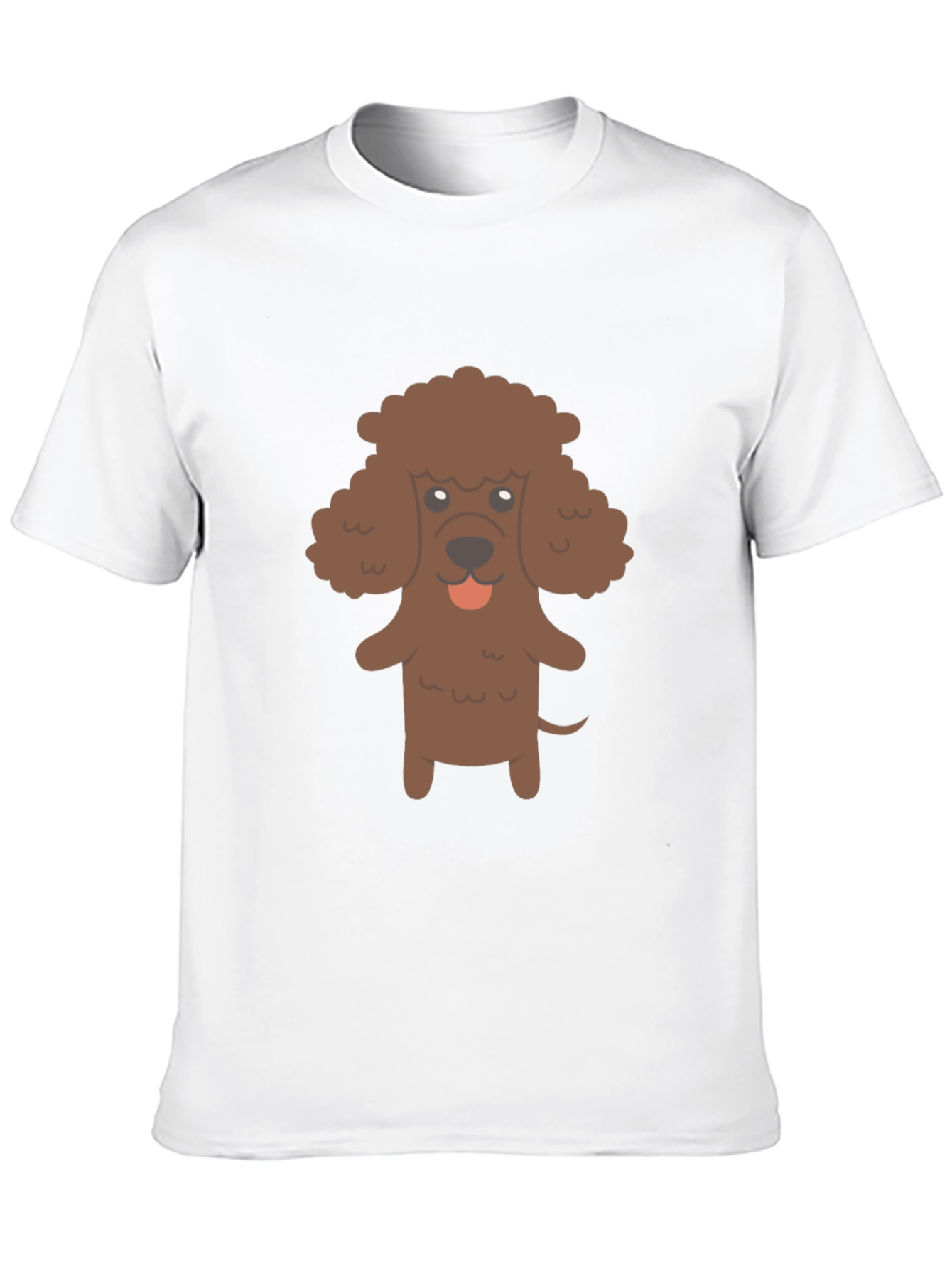 Cute Poodle Graphic Black T-Shirt