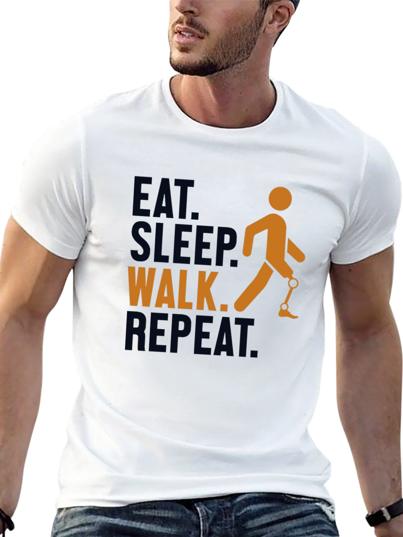 Eat Sleep Walk Repeat Prosthetic Leg T-Shirt