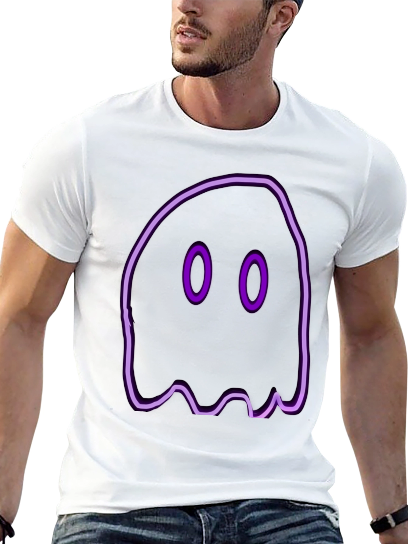 Neon Ghost Graphic Tee - Spooky Style