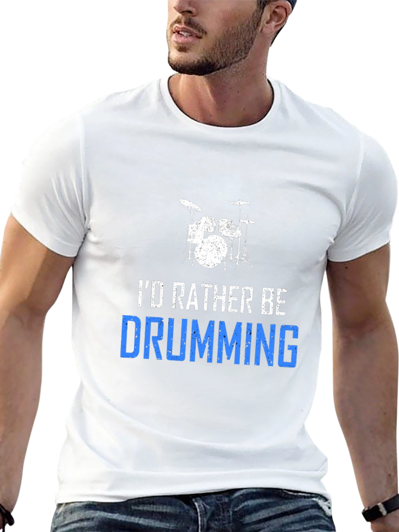 Id Rather Be Drumming T-Shirt - Black