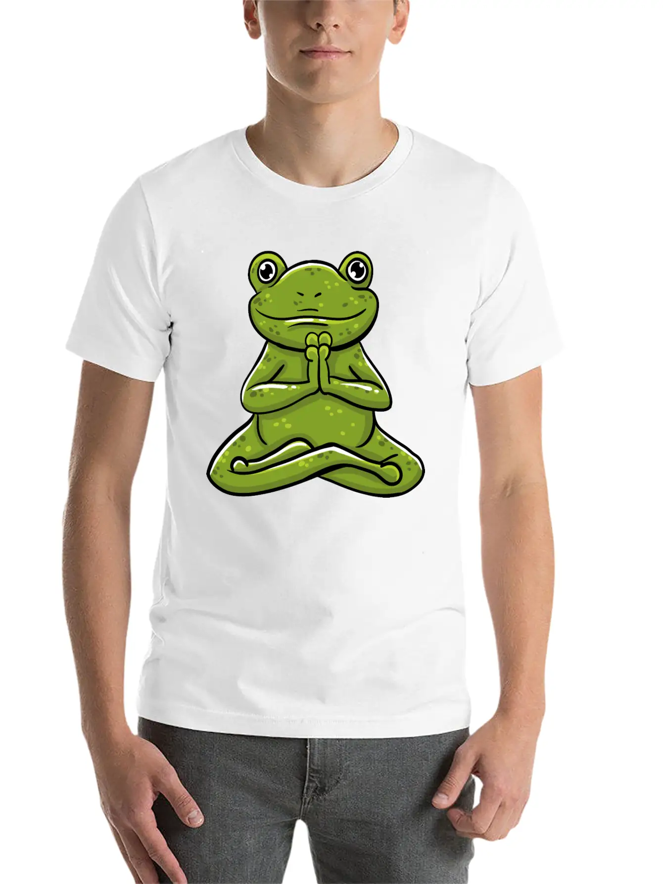 Frog Meditating Unisex Casual T-Shirt – Clean Design For Daily Comfort