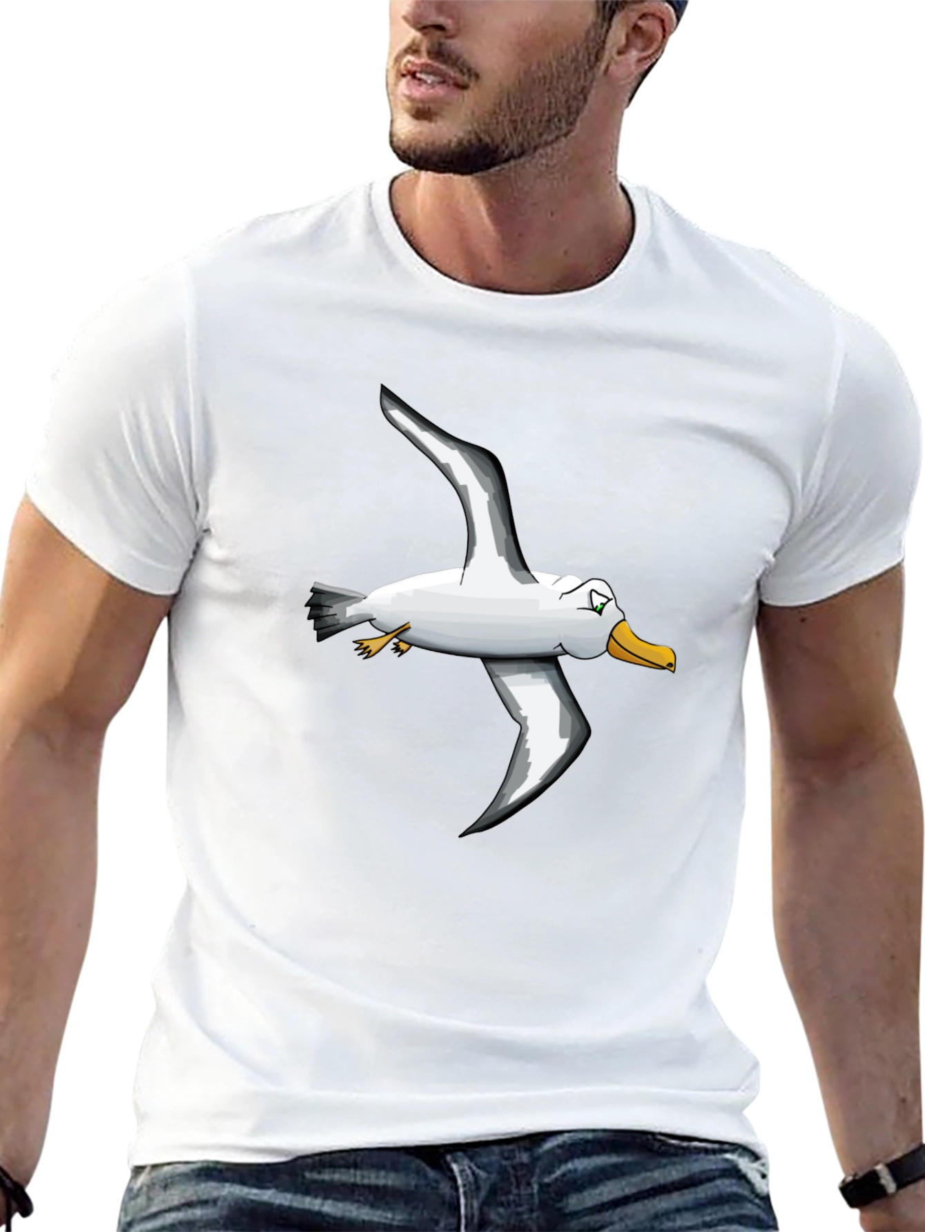 Seagull Graphic T-Shirt - Black Crew Neck Tee