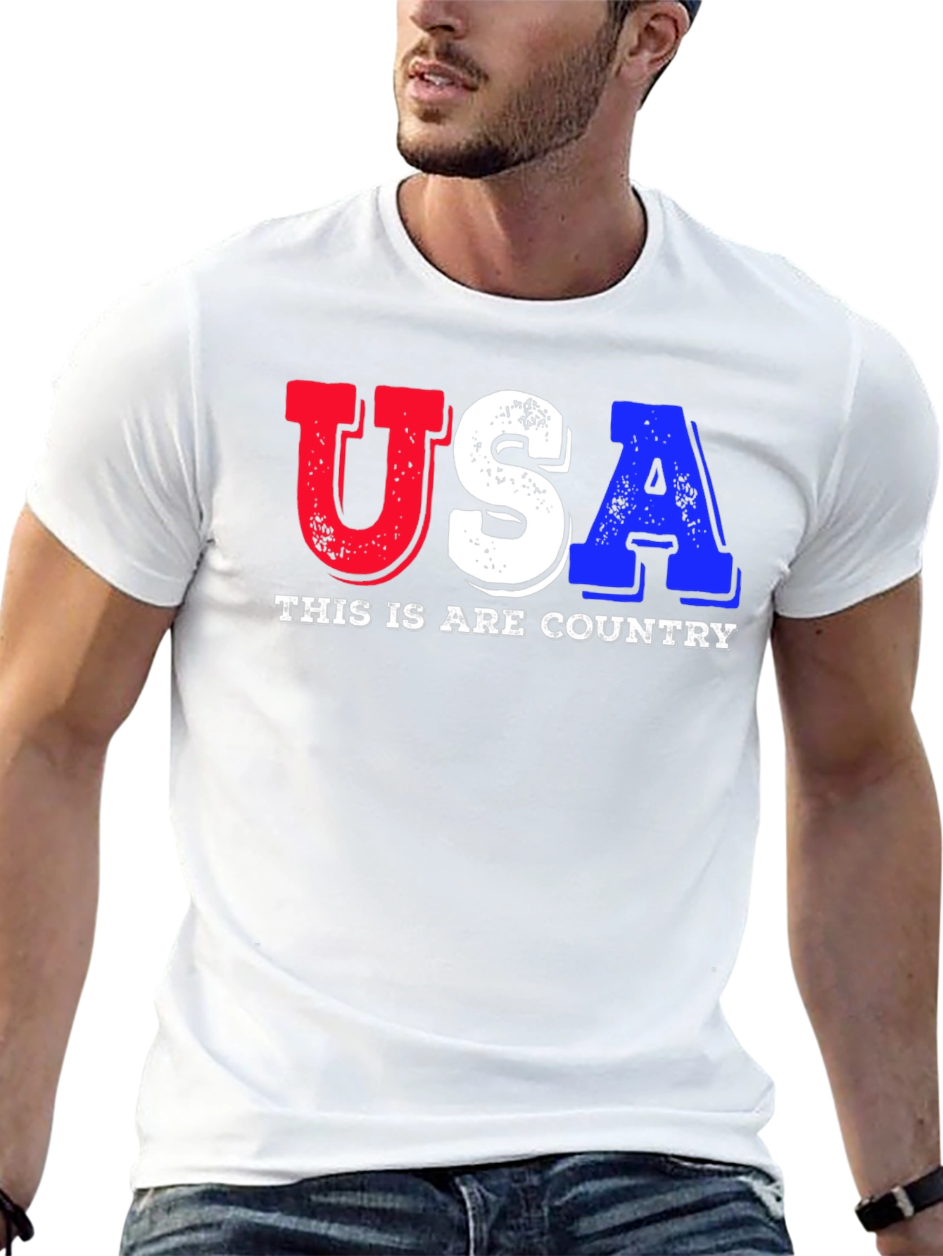 USA Patriotic Graphic Print T-Shirt