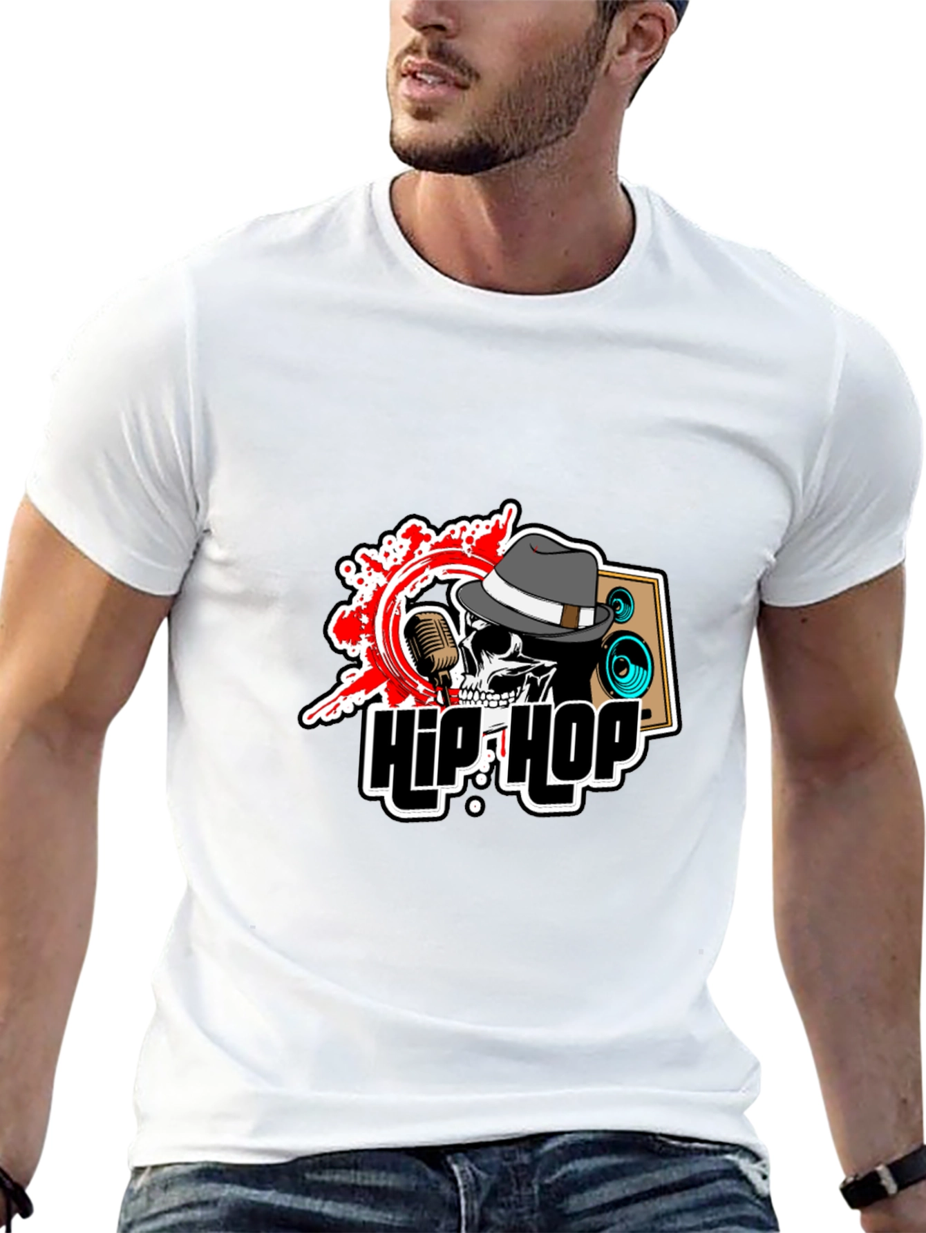 Hip Hop Skull Graphic T-Shirt