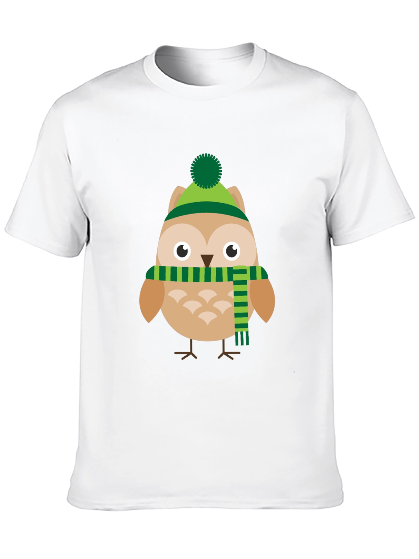Winter Owl T-Shirt Cartoon Style Tee