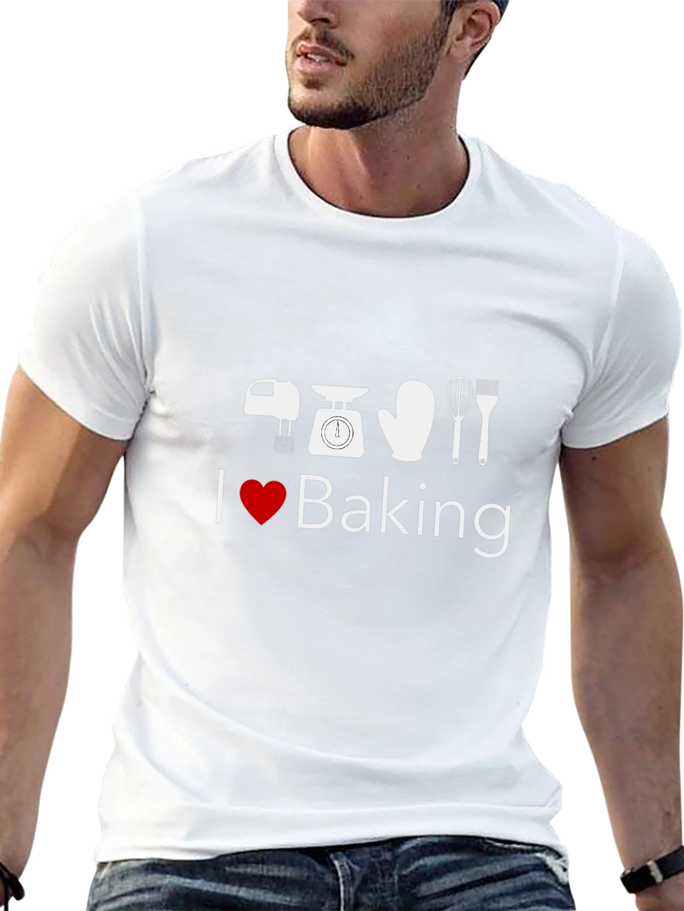 I Love Baking T-Shirt - Black Cotton Blend