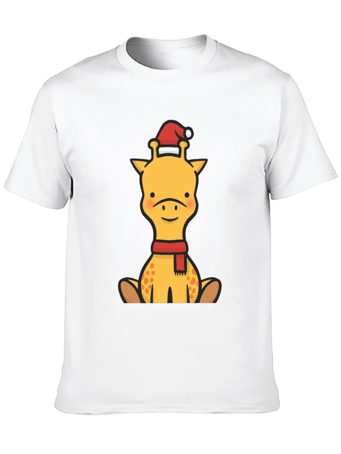 Festive Giraffe Graphic Tee - Holiday Cheer!