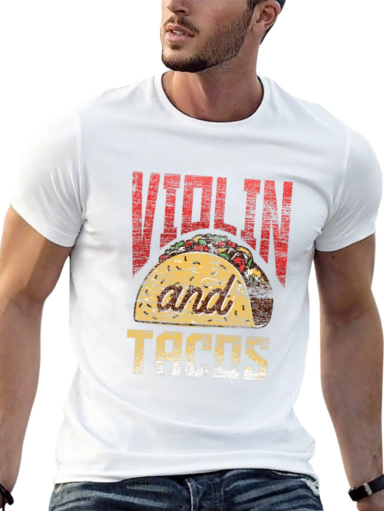 Violin and Tacos Graphic T-Shirt