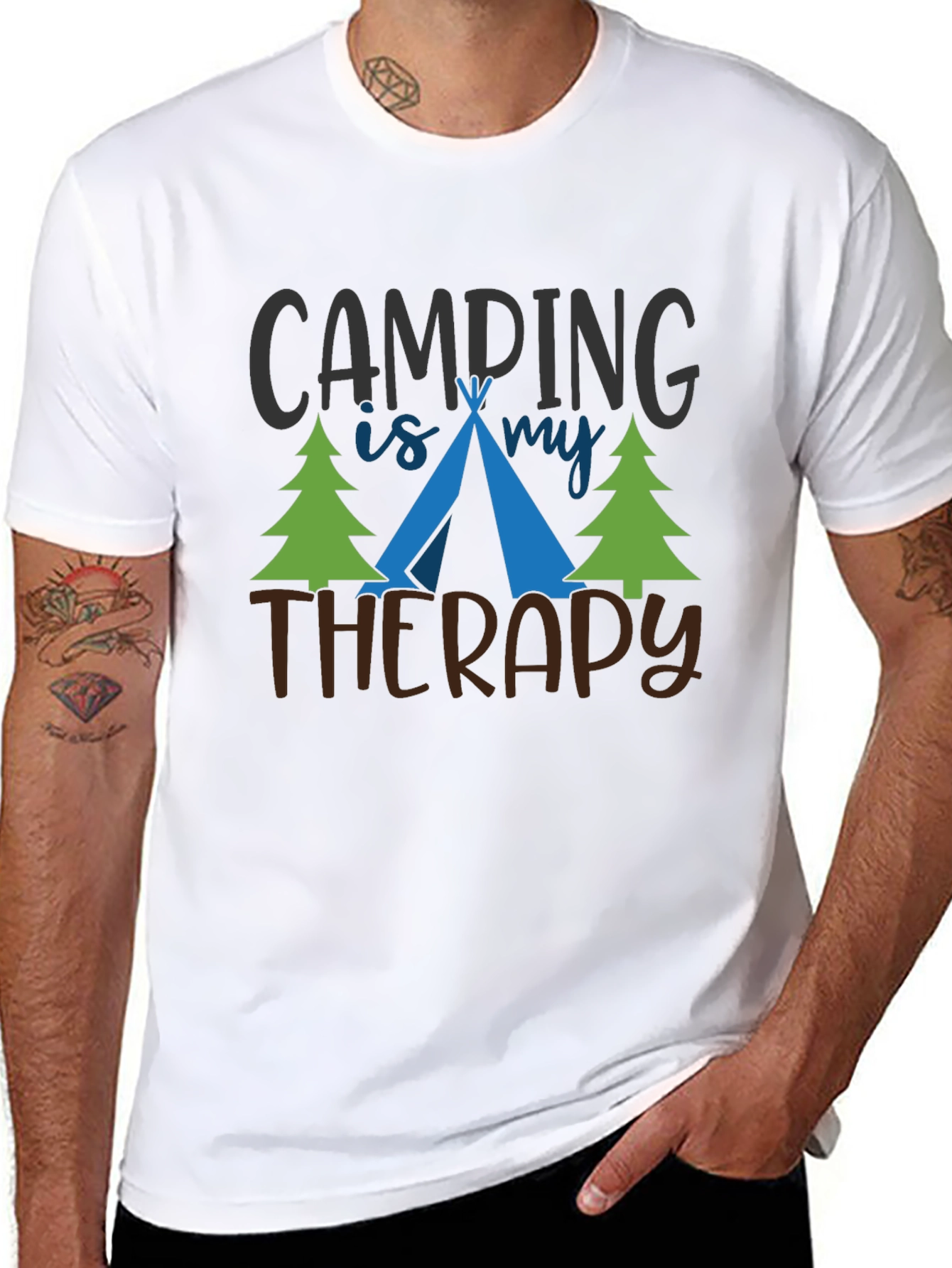 Camping Is My Therapy Graphic T-Shirt