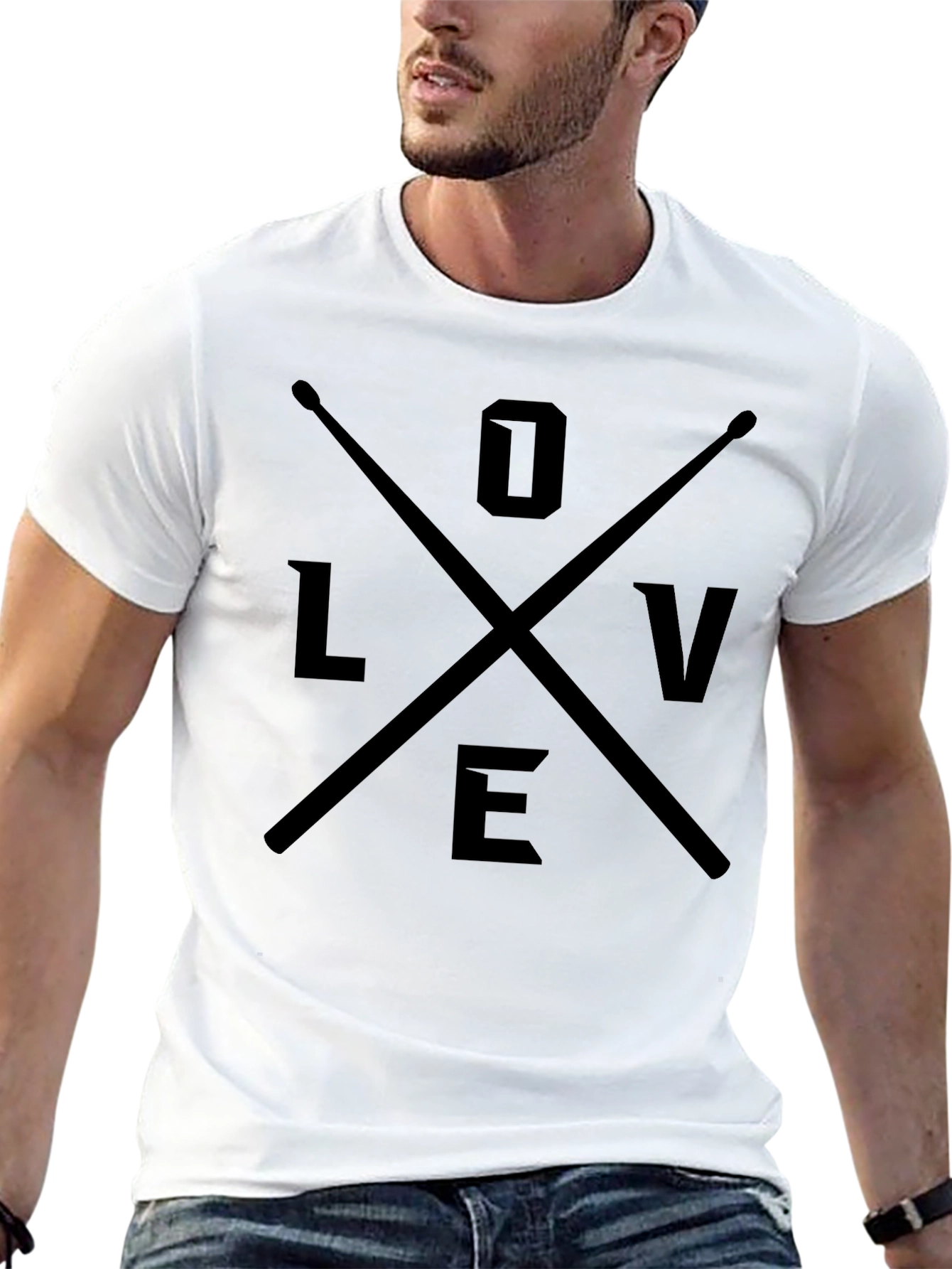 Love Drumming T-Shirt - Black Music Tee