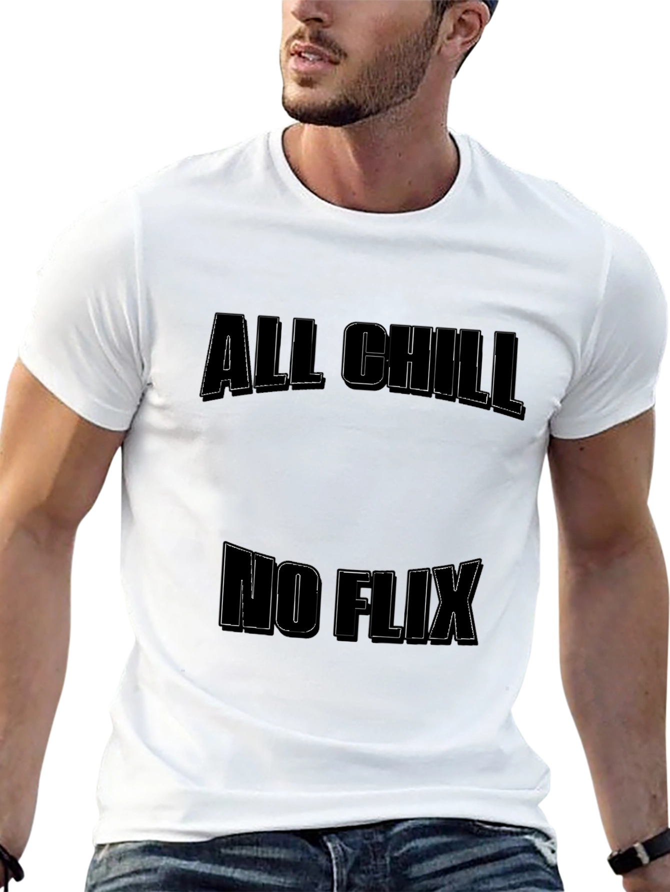All Chill No Flix Black T-Shirt