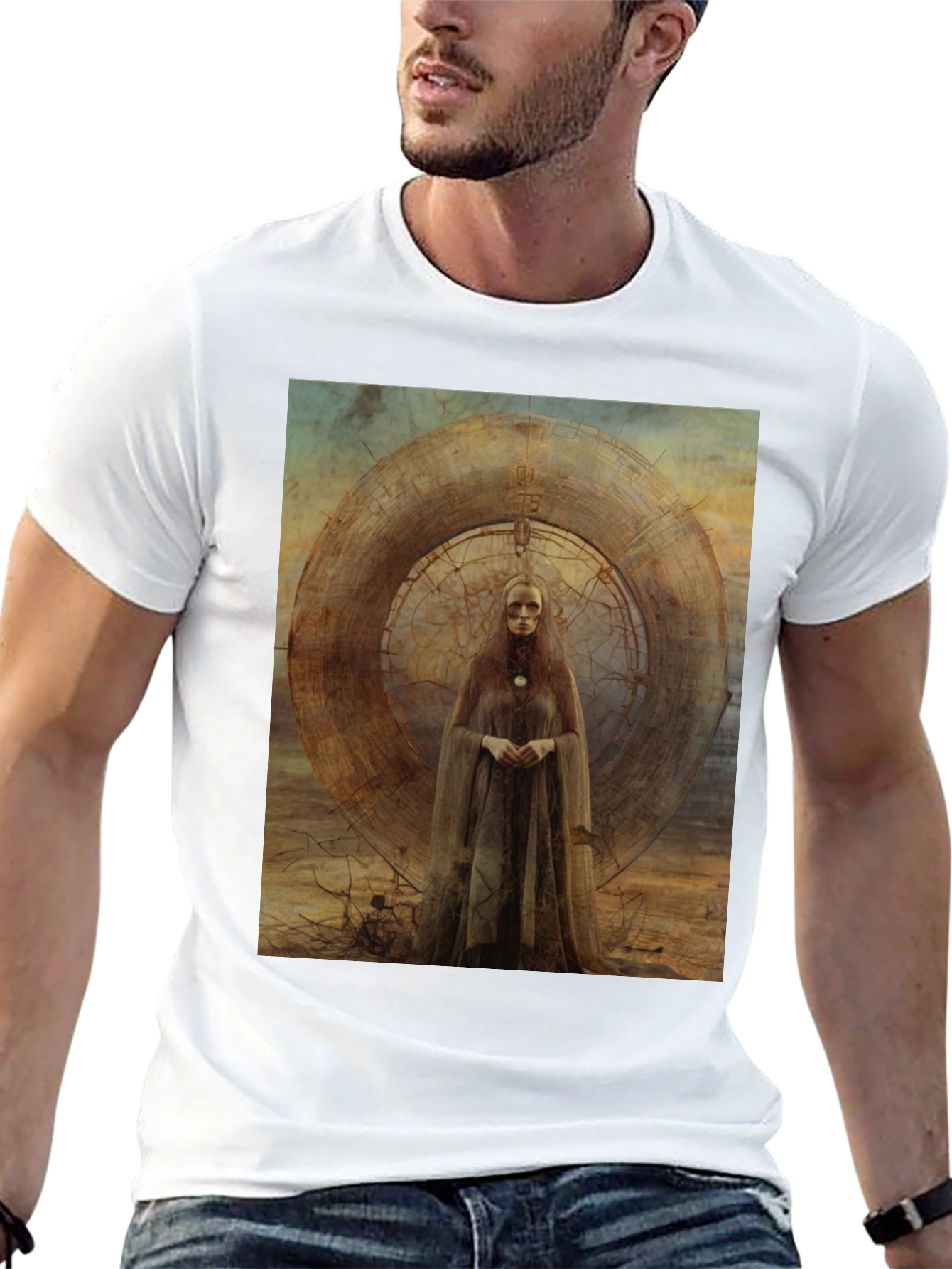 Abstract Art Graphic Tee - Black