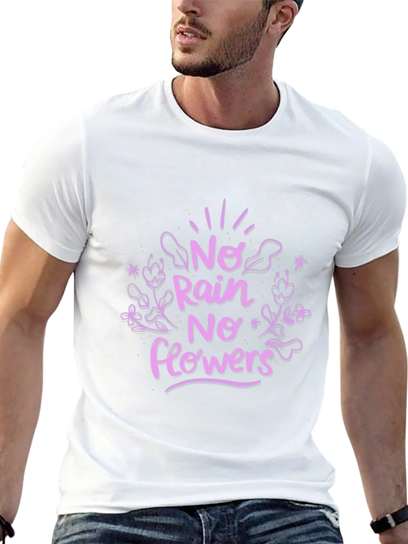 No Rain No Flowers Black Graphic T-Shirt