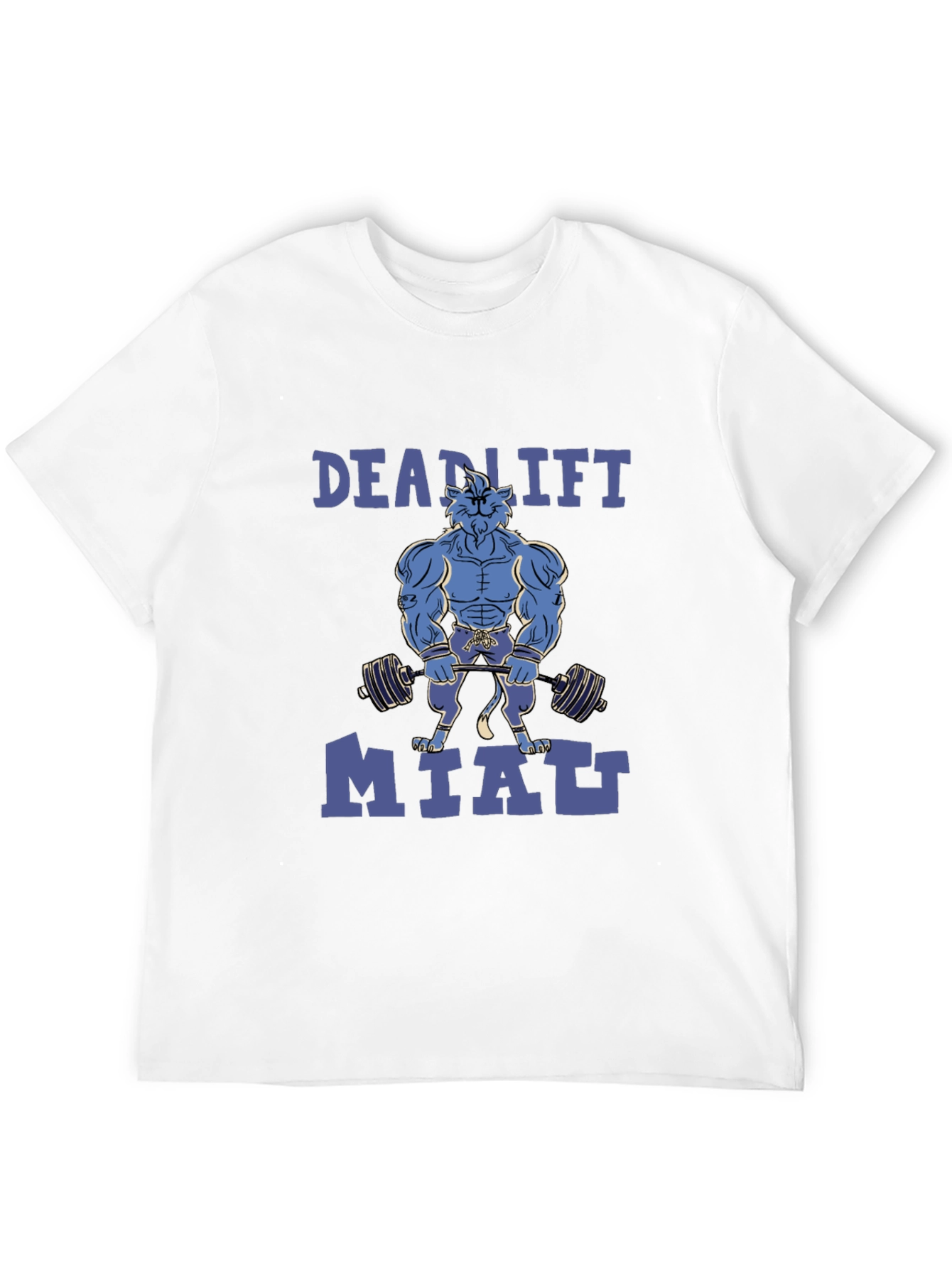 Deadlift Miatt Black T-Shirt - Gym Cat Design