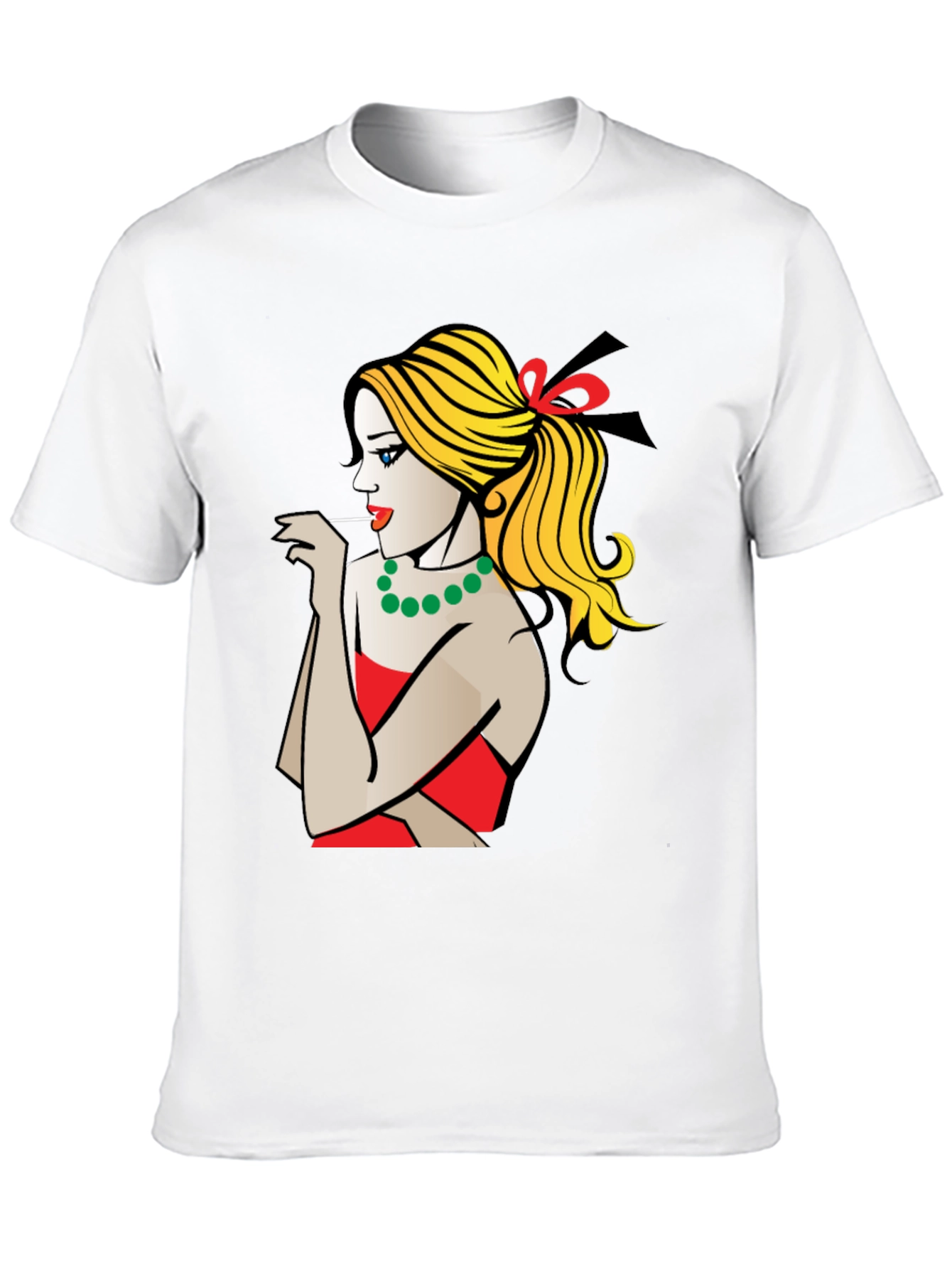 Pop Art Woman Graphic T-Shirt - Black