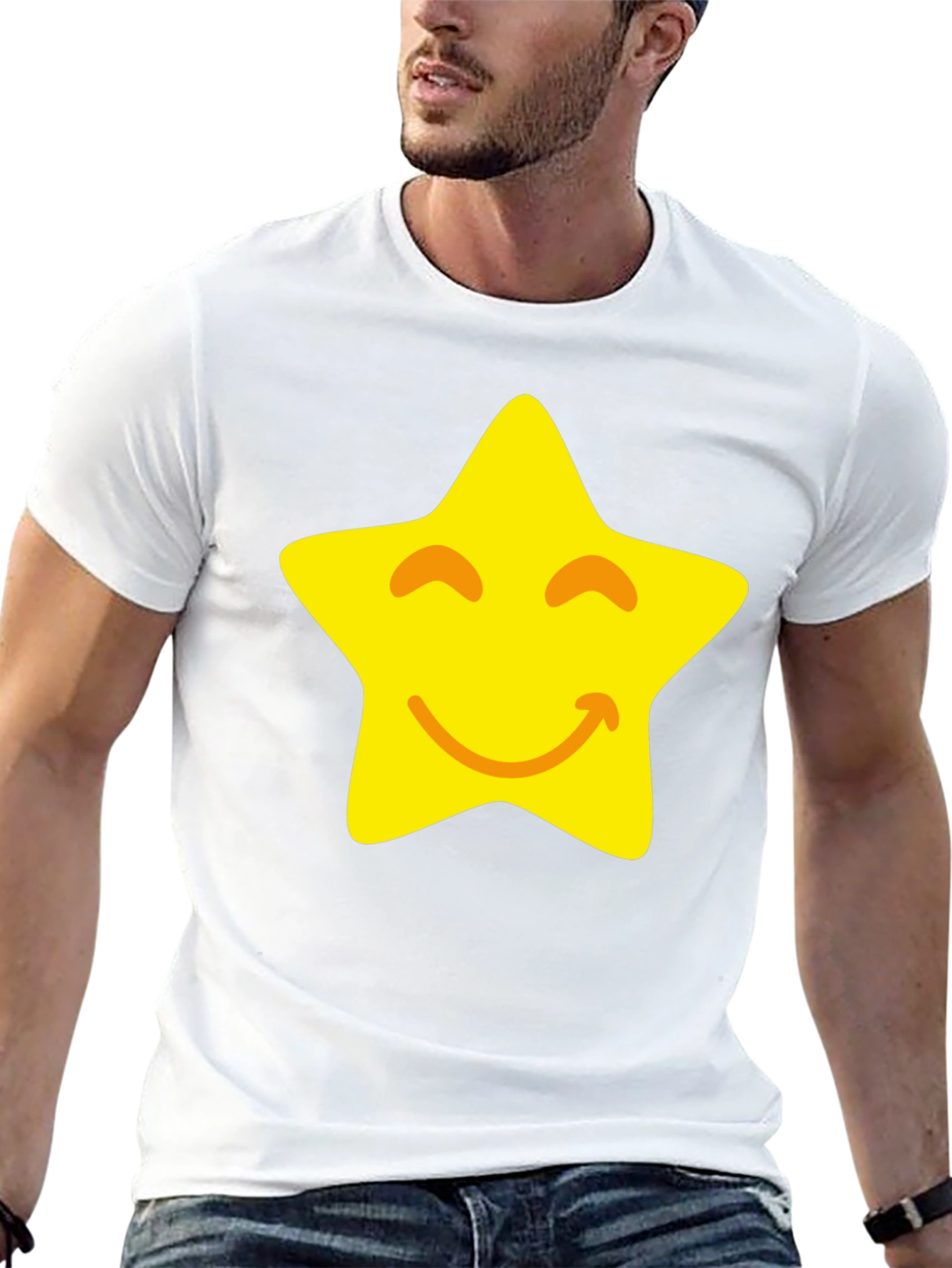 Smiling Star Graphic Black T-Shirt