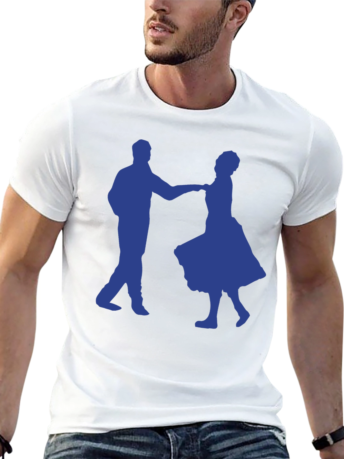 Dancing Couple Graphic Tee - Black