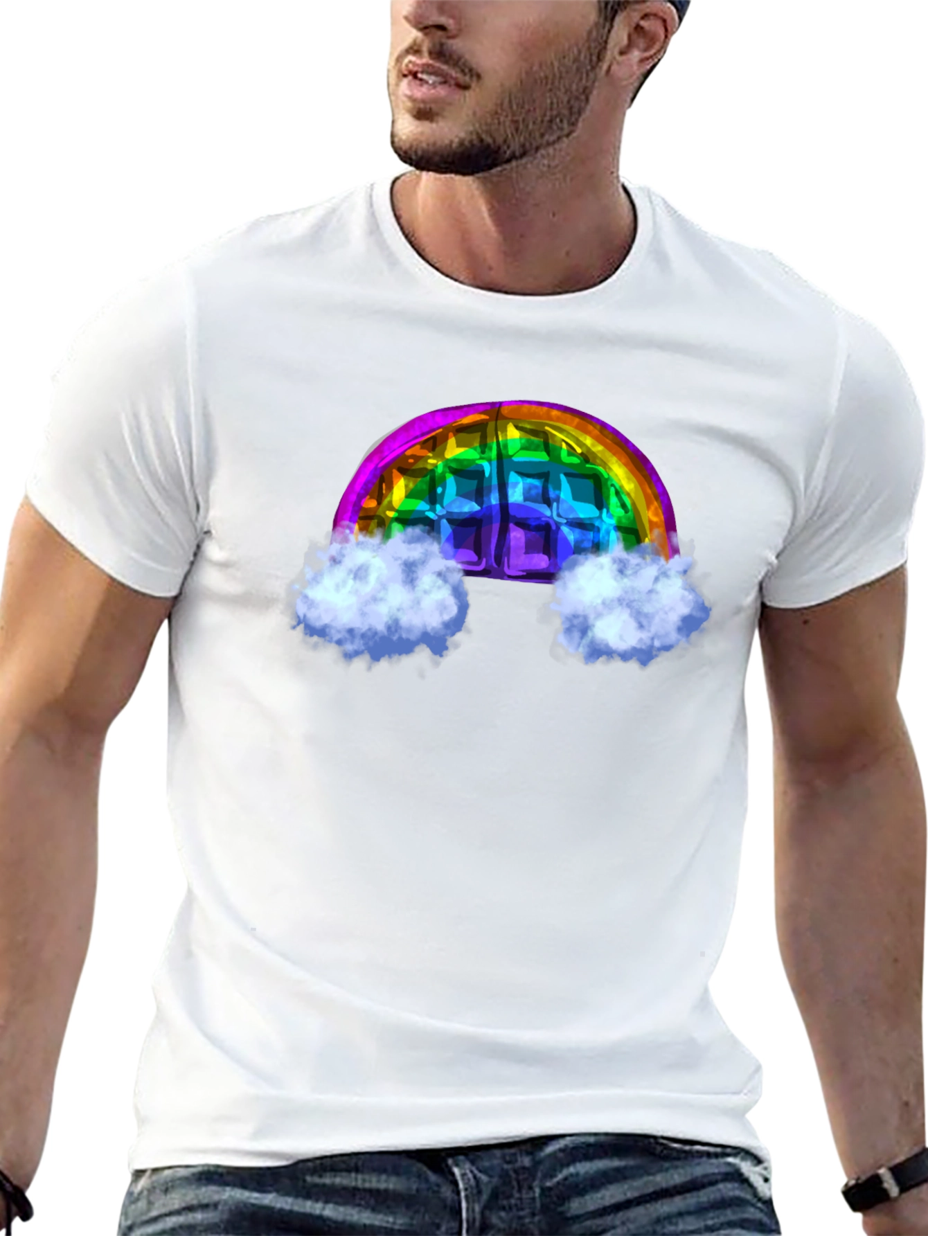 Rainbow Waffle Graphic Tee - Fun & Unique Design!