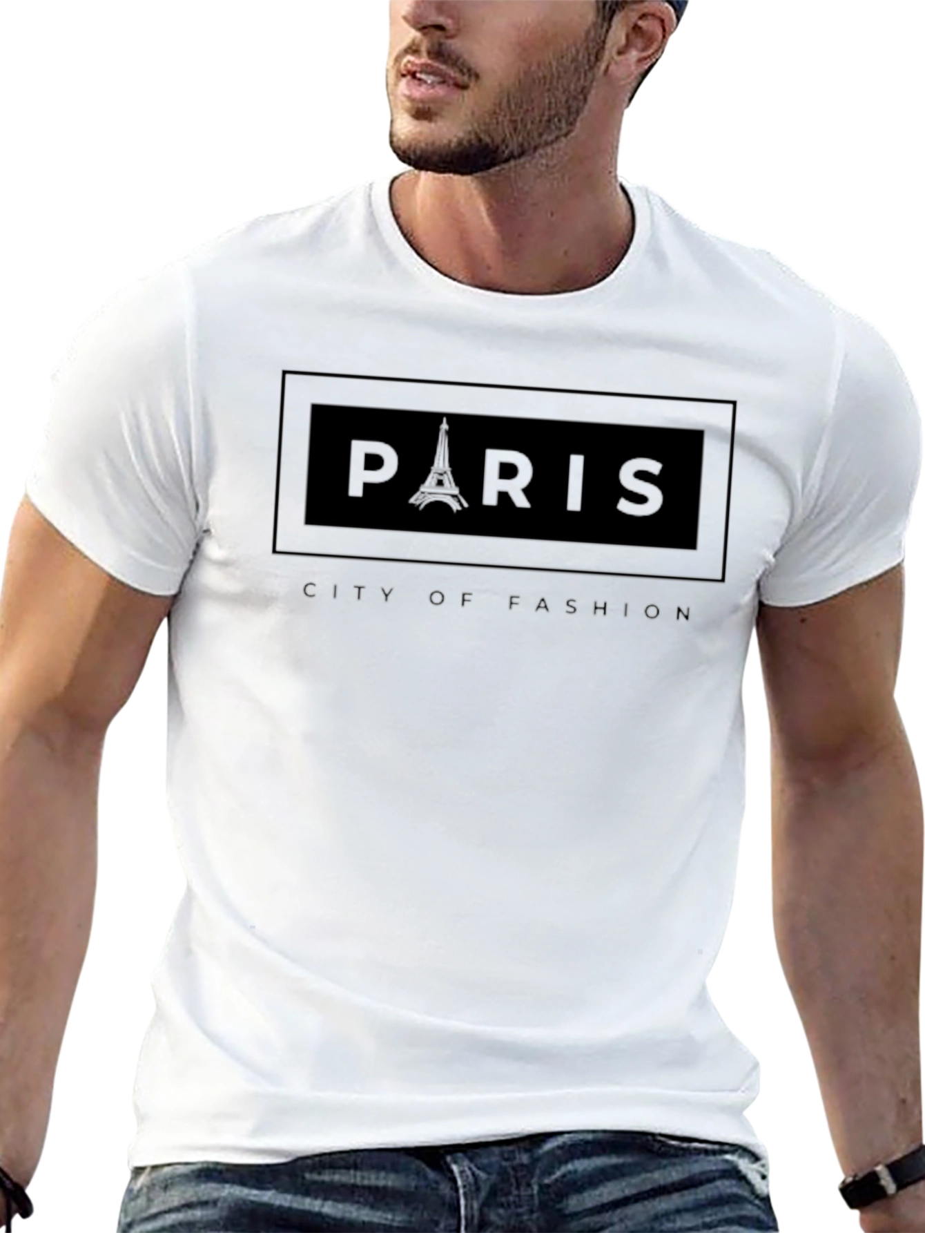 Paris Eiffel Tower Black Graphic T-Shirt
