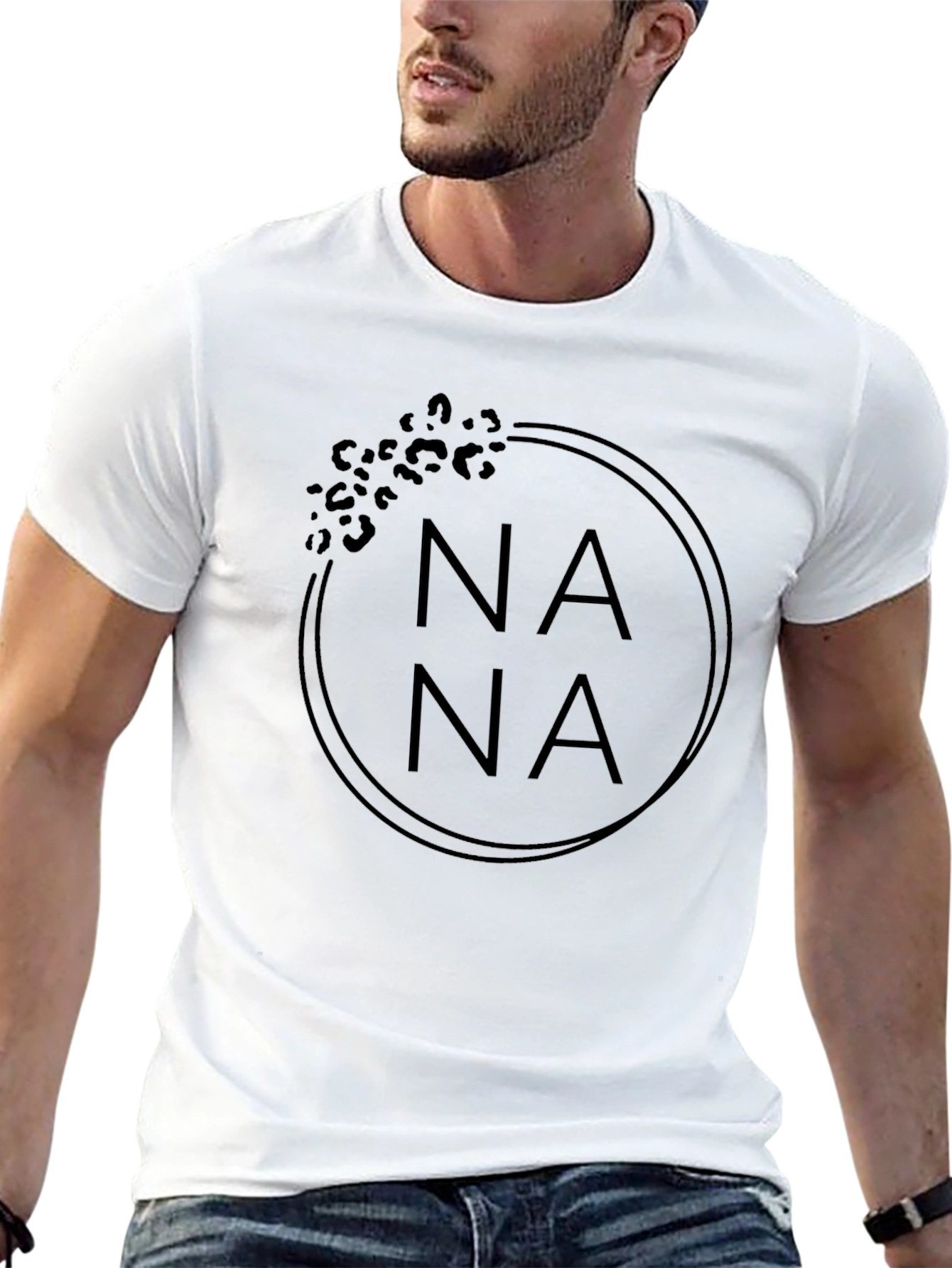 Nana Leopard Print Graphic T-Shirt