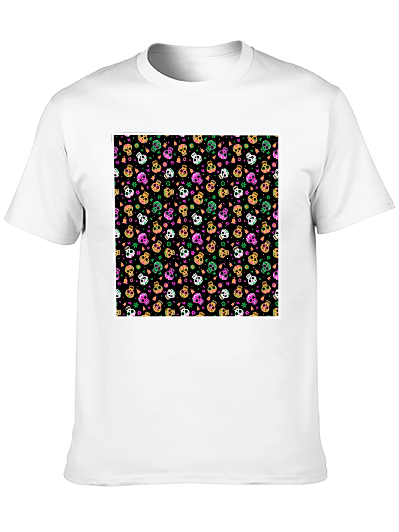 Skull Pattern T-Shirt - Bold Graphic Tee