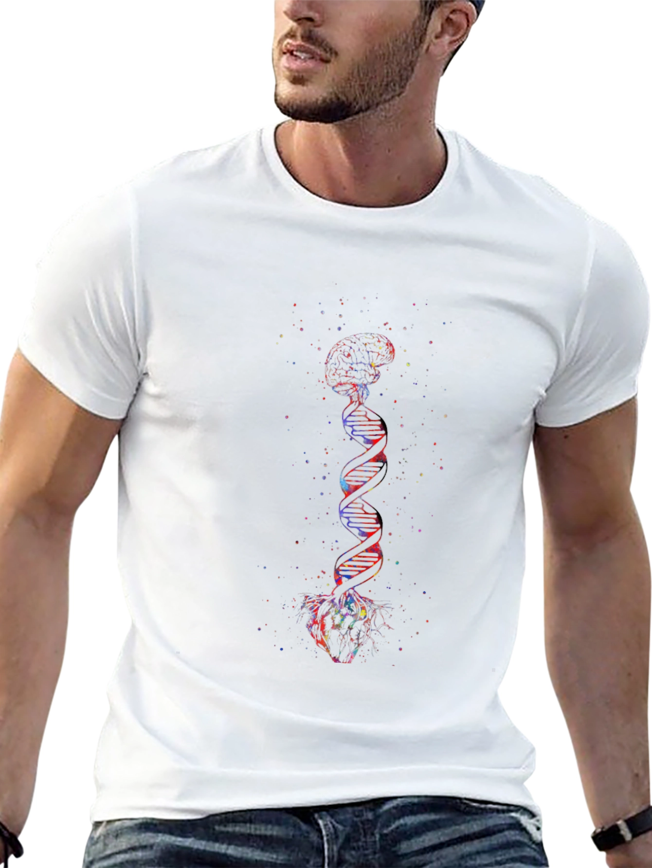 Brain DNA Heart Graphic T-Shirt