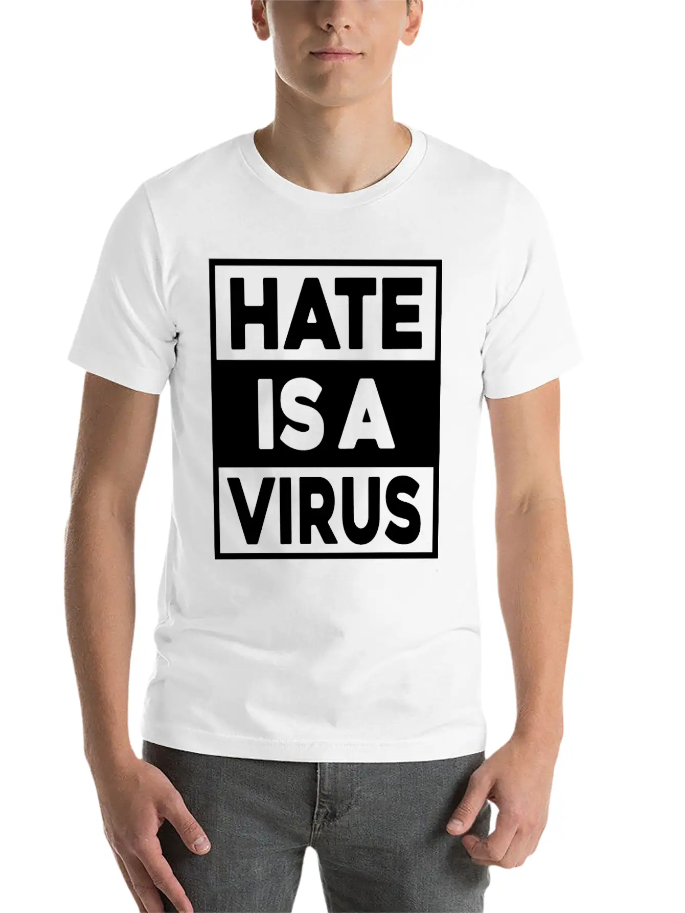 Hate Is A Virus Unisex Casual T-Shirt – Clean Design For Daily Comfort