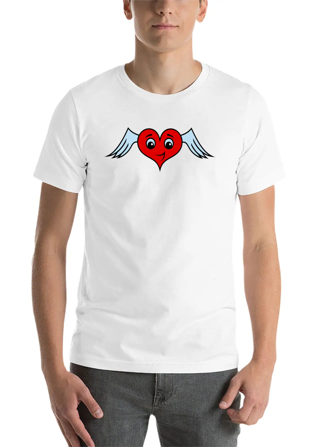 Heart With Wings Character Unisex Casual T-Shirt – Clean Design For Daily Comfort