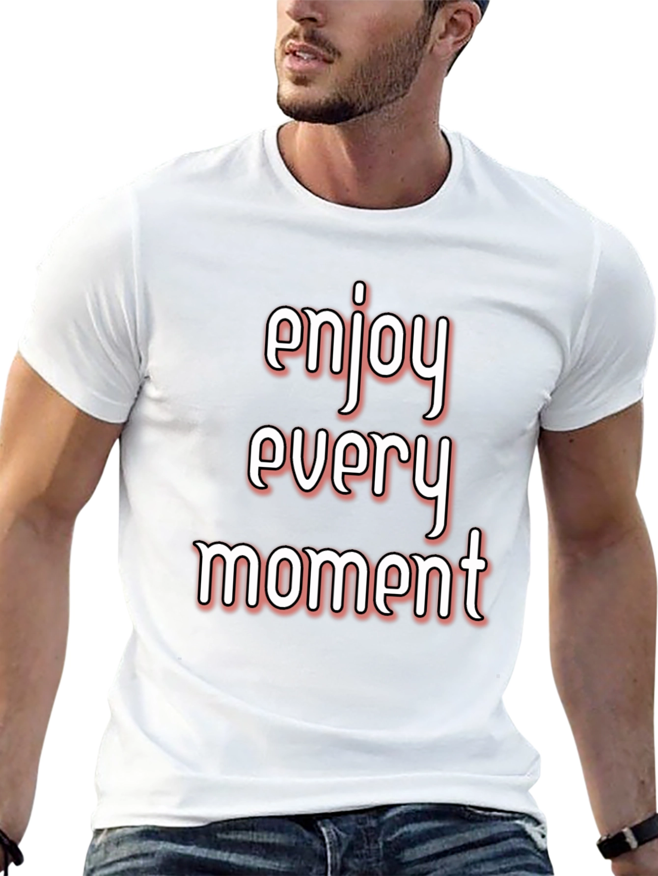 Enjoy Every Moment Black Graphic Tee Shirt