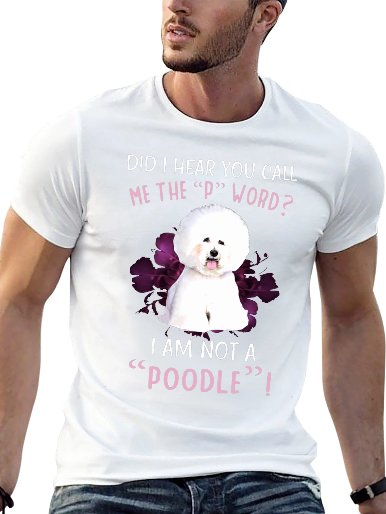 Funny Bichon Frise Poodle Dog Graphic T-Shirt