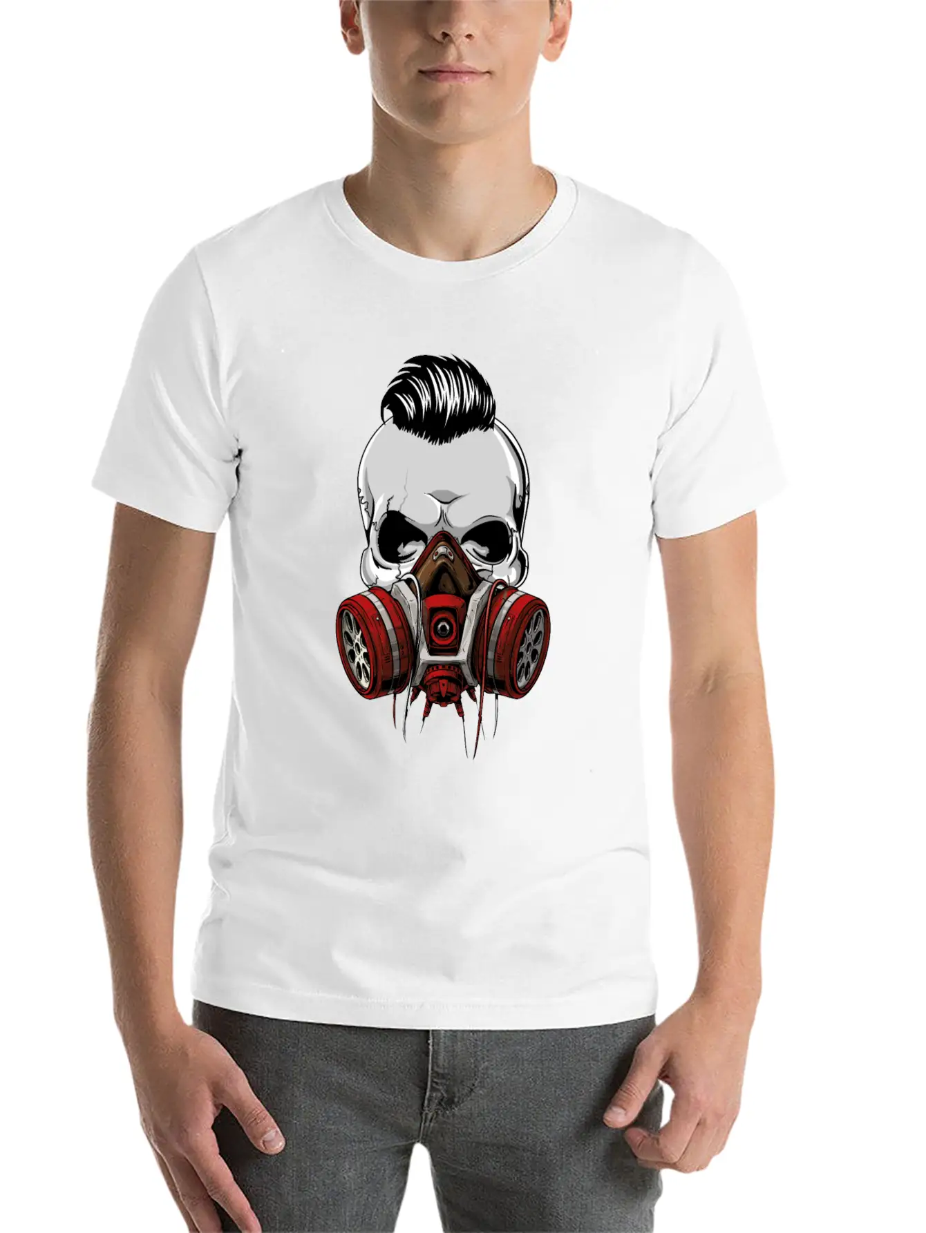 Hipster Skull With Gas Mask Unisex Casual T-Shirt – Clean Design For Daily Comfort