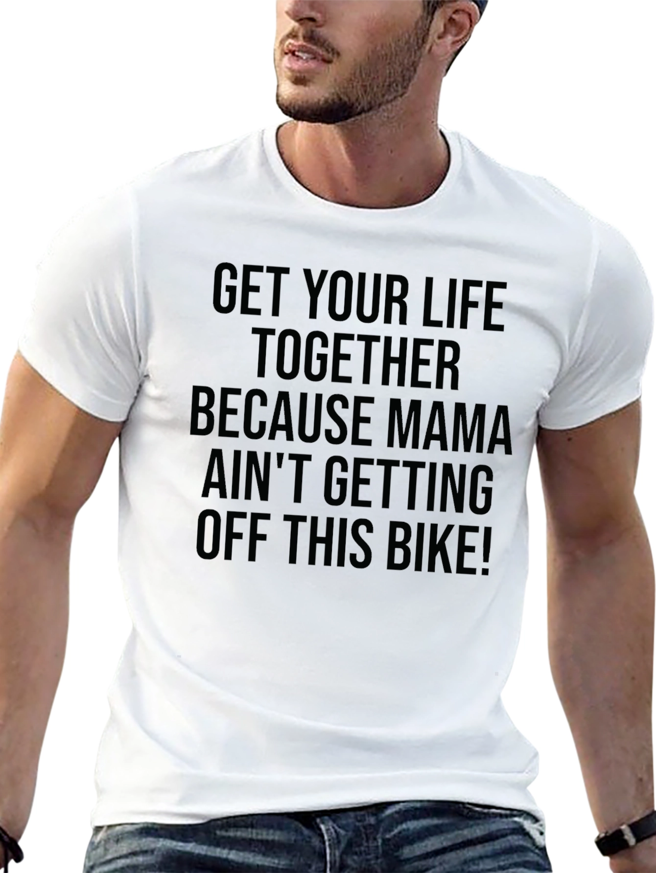 Mama Aint Getting Off This Bike! Funny T-Shirt