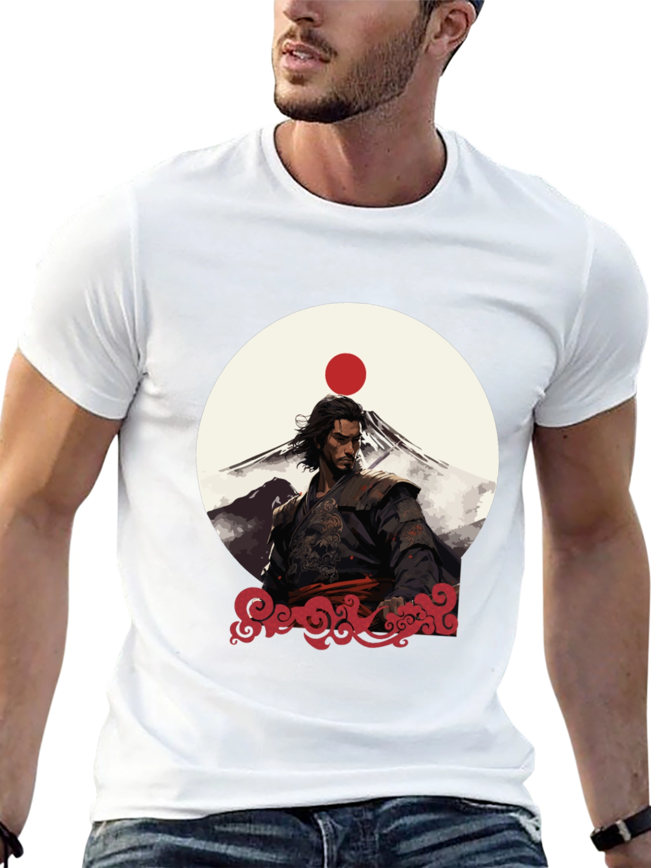 Samurai Sunset Graphic Tee - Black