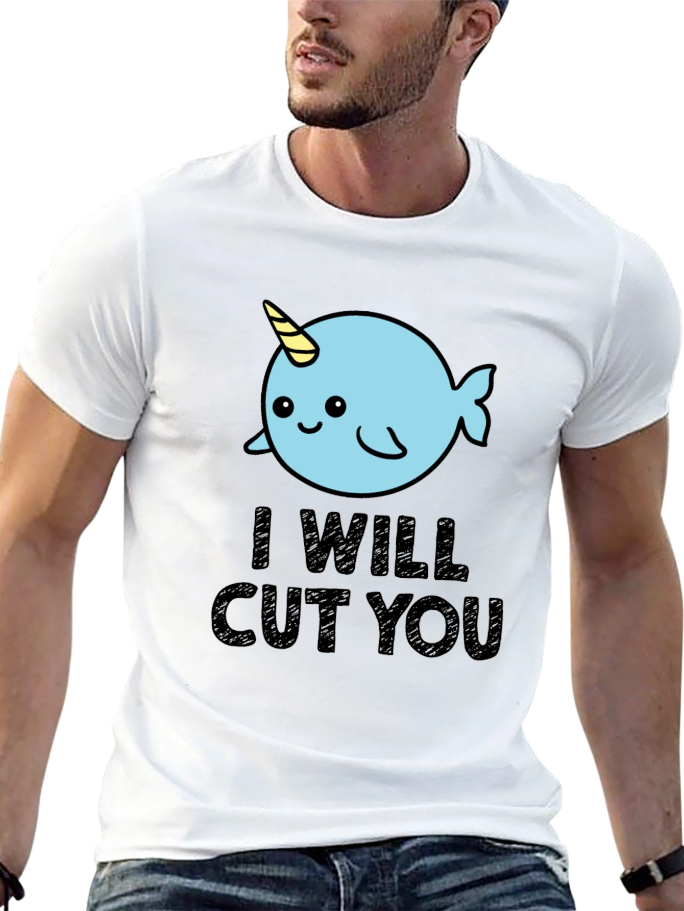 Narwhal I Will Cut You Graphic Tee