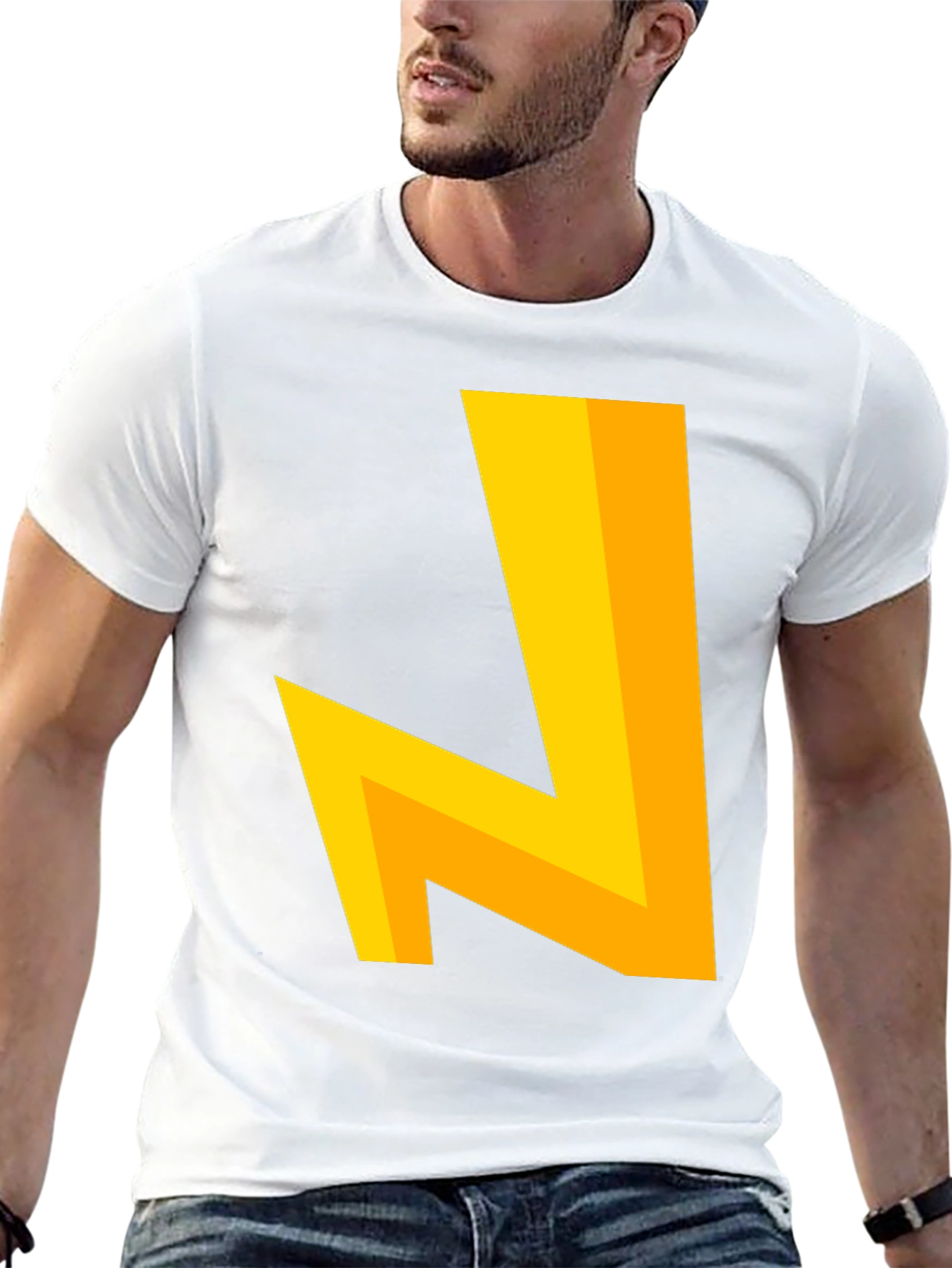 Modern Geometric Tee - Bold Yellow Design