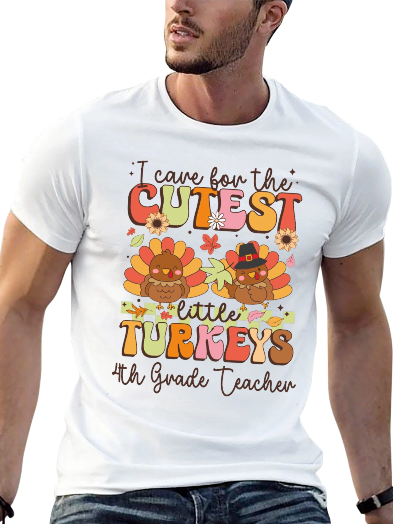Cute Thanksgiving Teacher Shirt: Cutest Turkeys 4th Grade