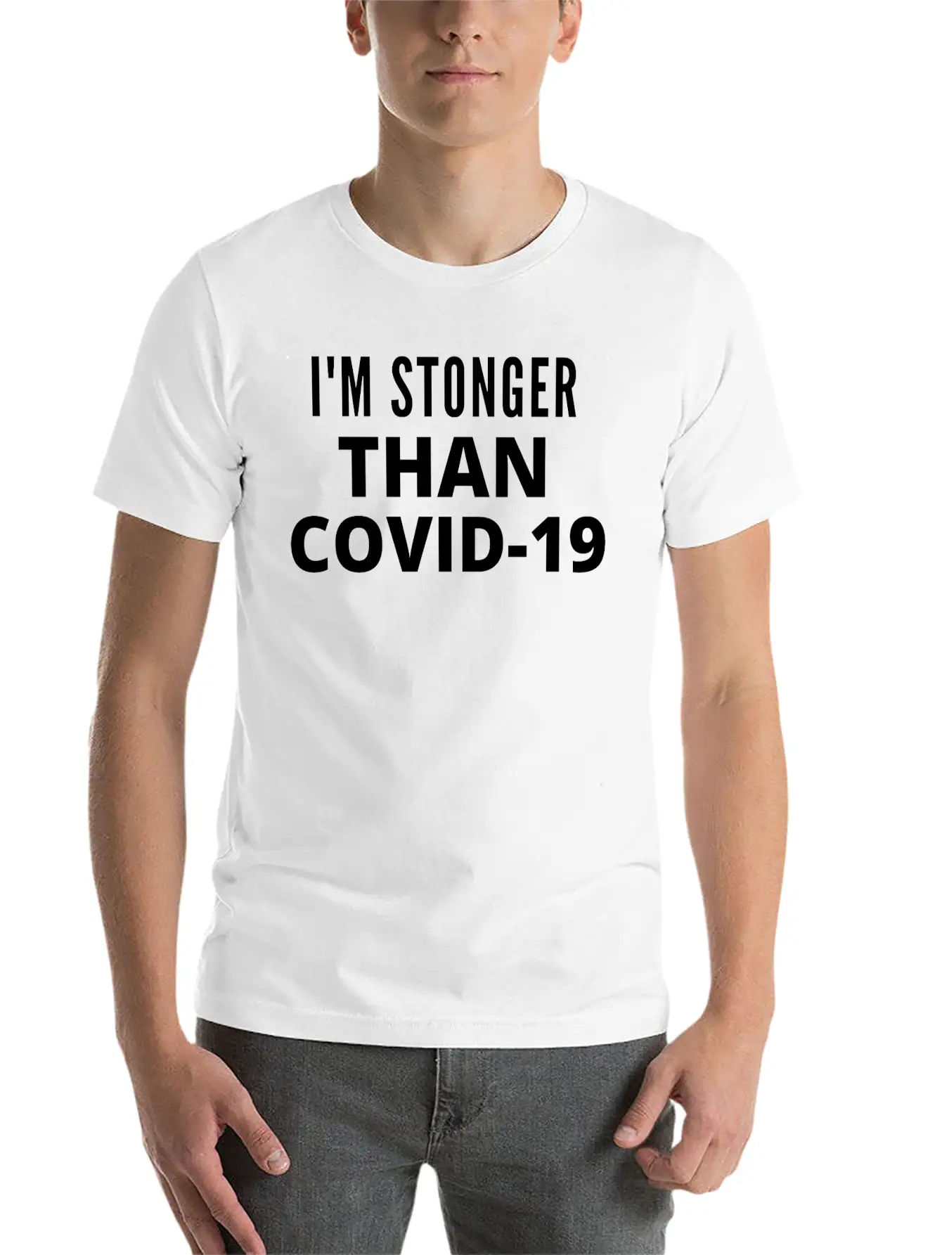 I M STRONGER THAN COVID 19 Unisex Casual T-Shirt – Clean Design For Daily Comfort