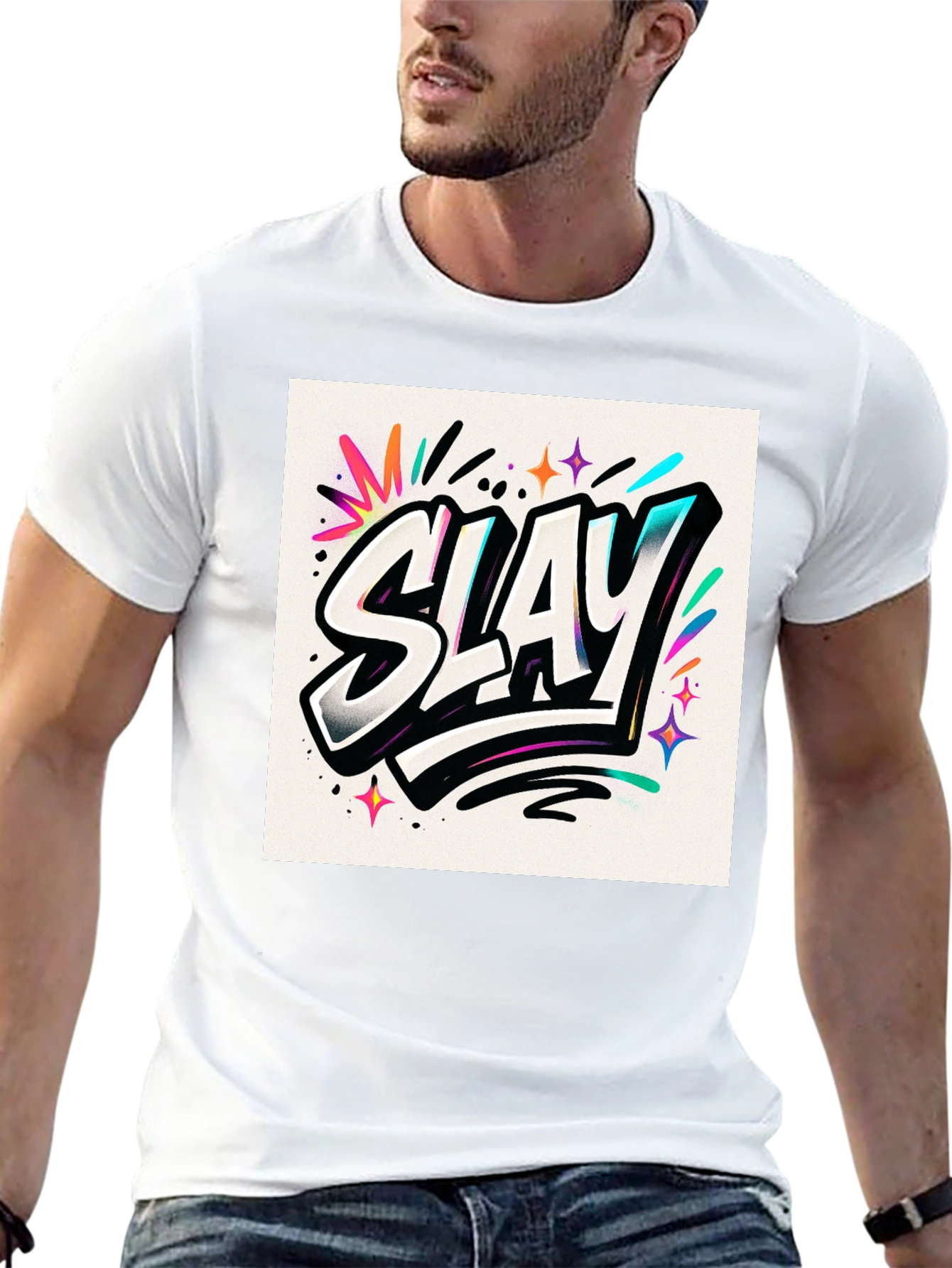 Slay Graphic Print Black Tee