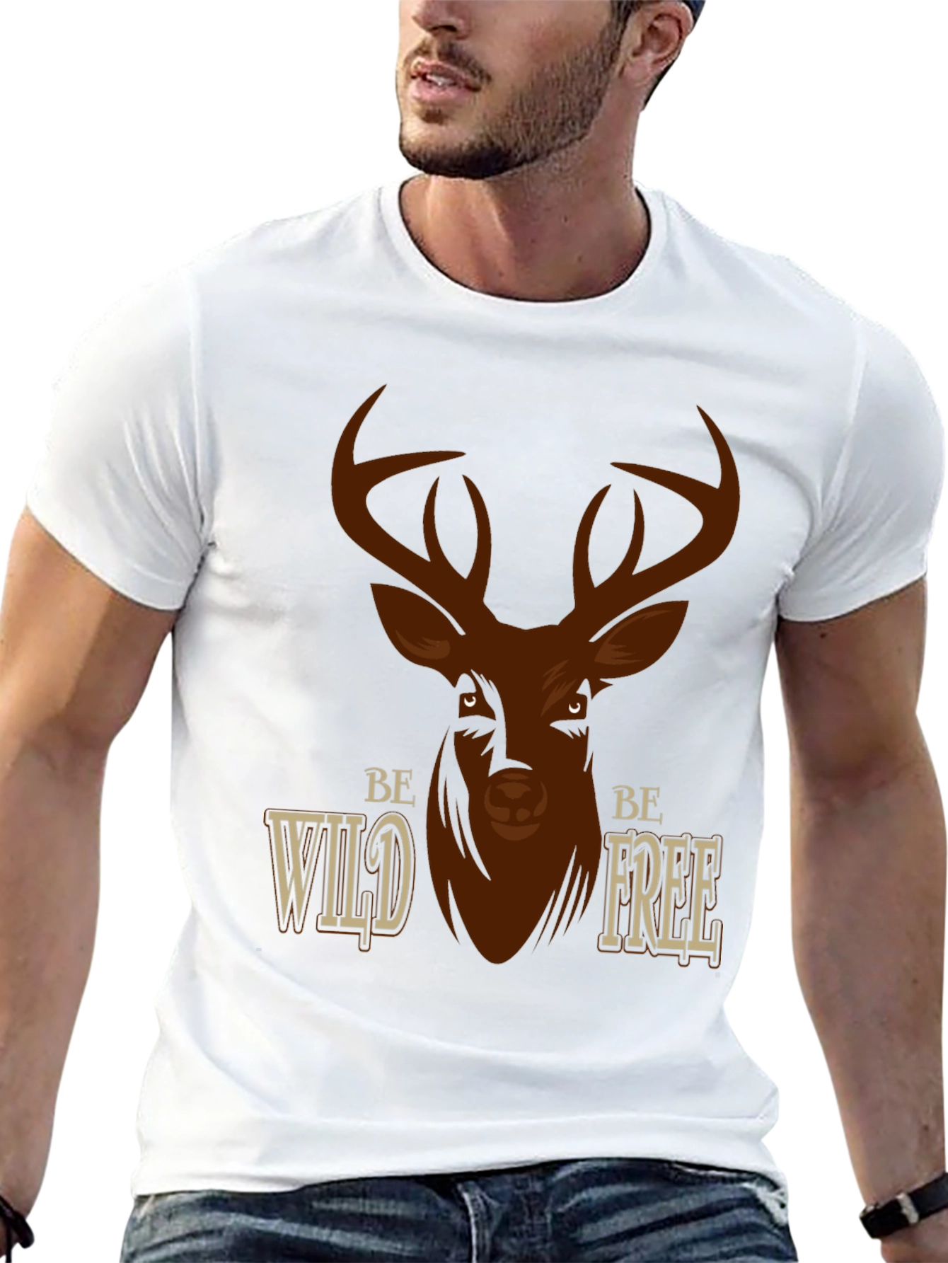 Be Wild Be Free Deer Graphic T-Shirt