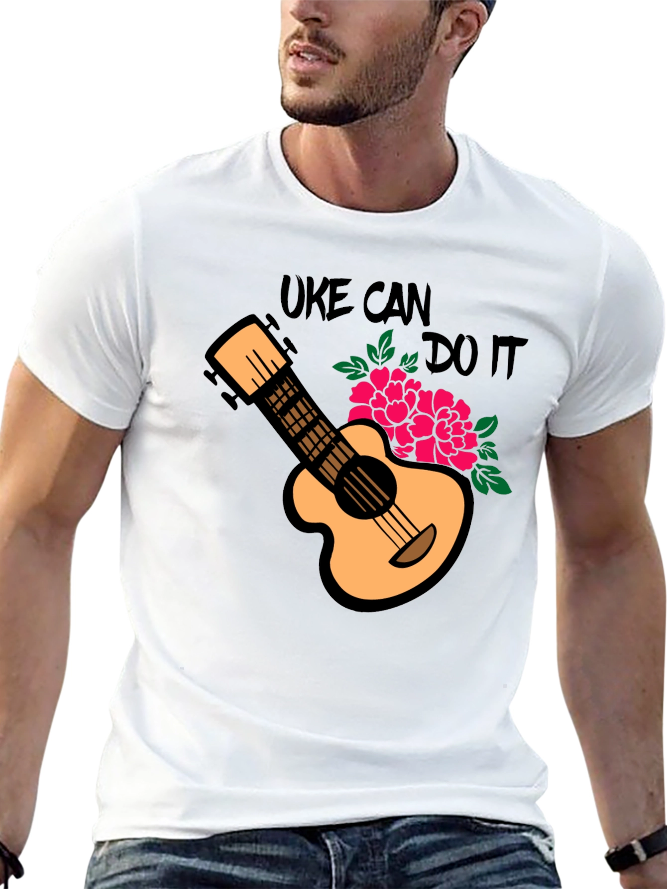 Uke Can Do It Black Graphic Tee