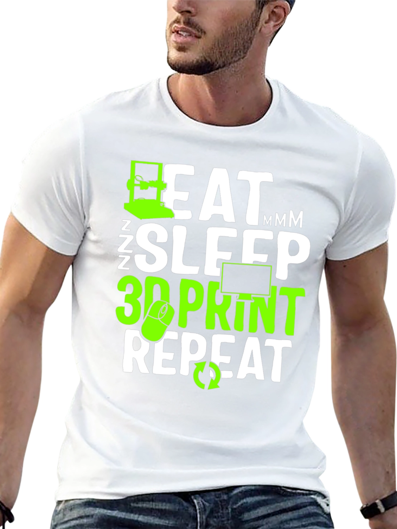 Eat Sleep 3D Print Repeat T-Shirt