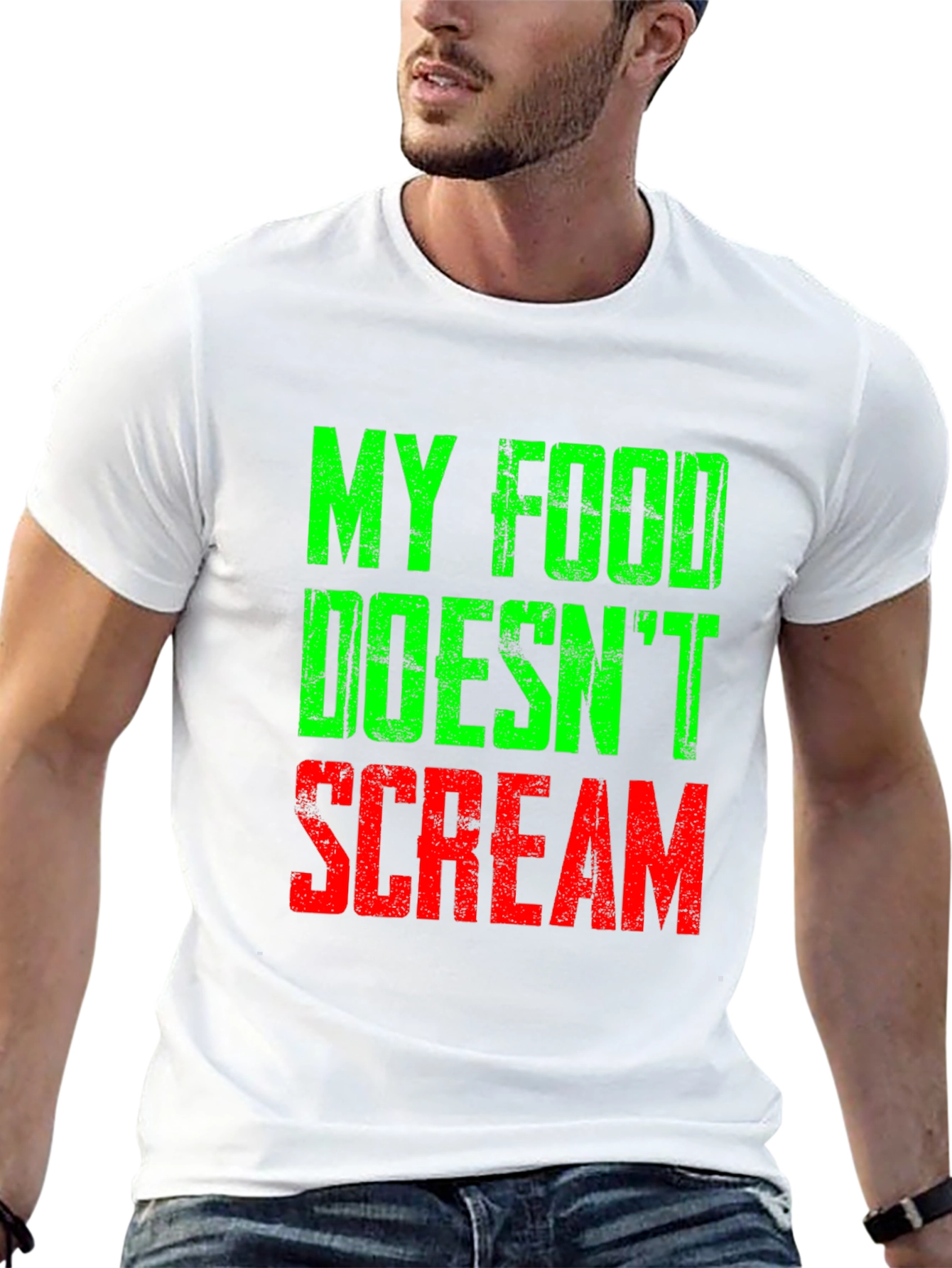 My Food Doesnt Scream T-Shirt Vegan Vegetarian Tee