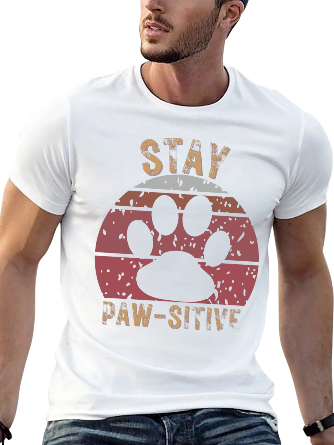 Stay Paw-sitive Graphic Tee - Unisex Comfort Fit