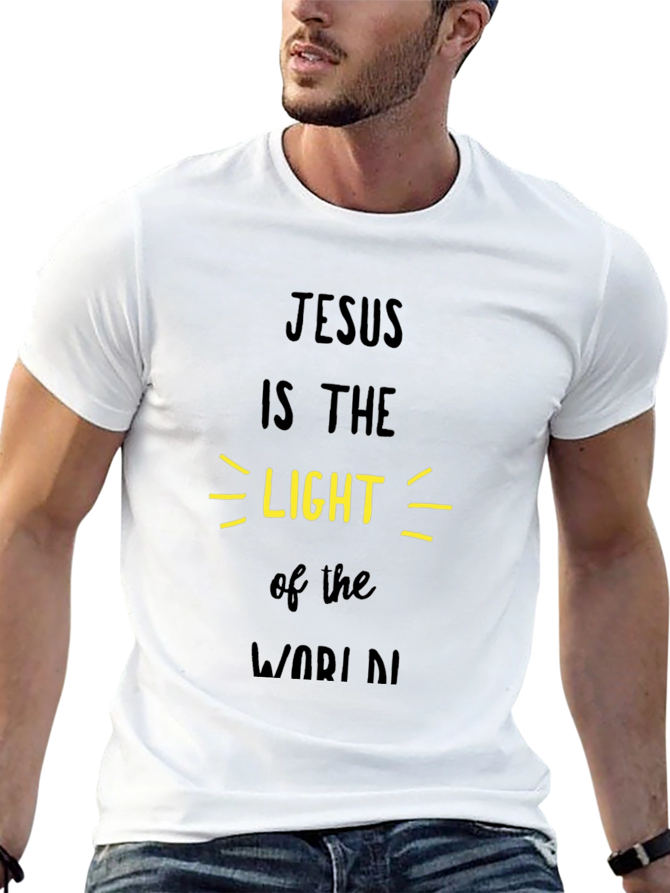 Jesus is the Light Graphic Tee - Black