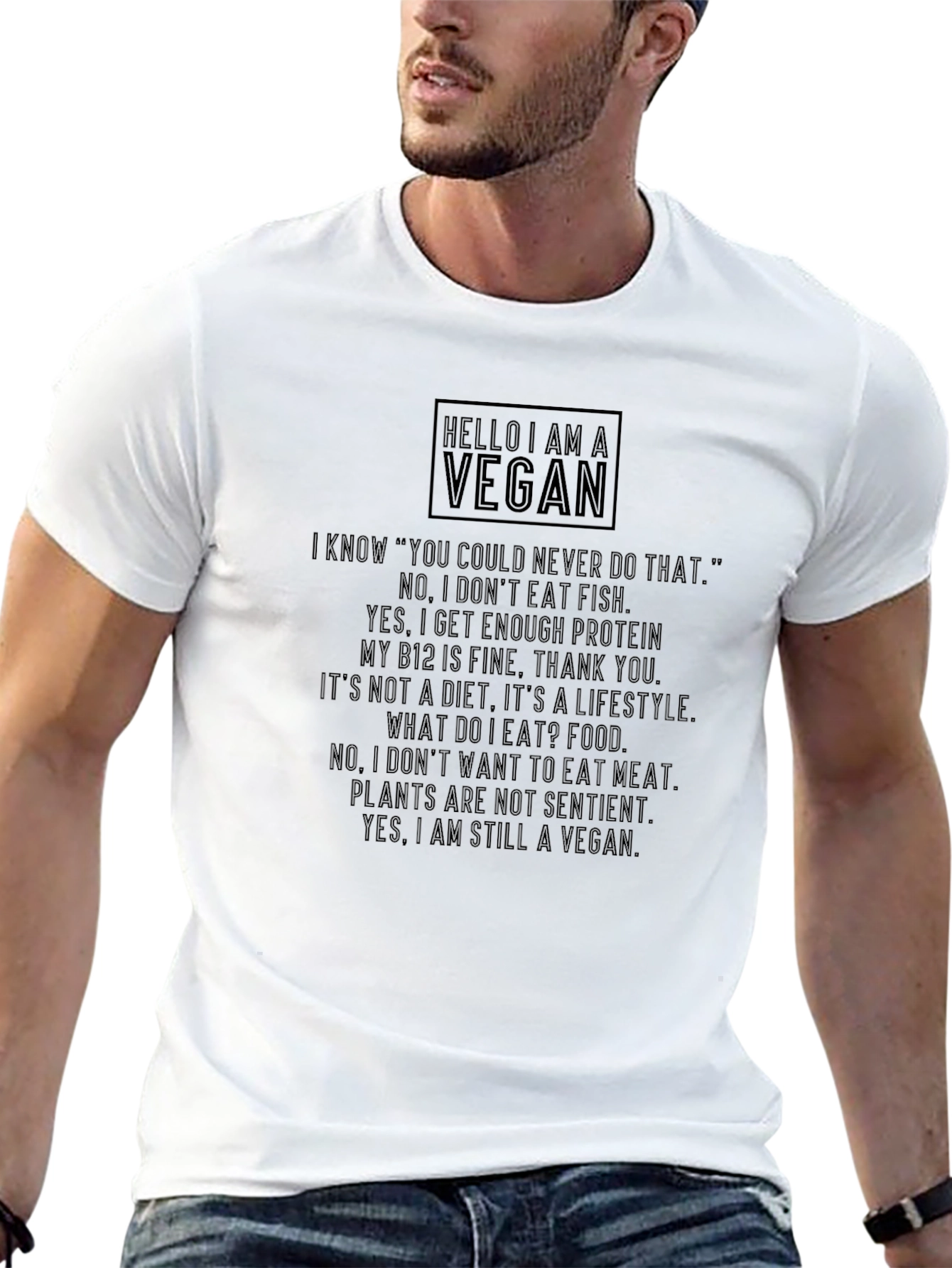 Vegan Statement T-Shirt - Protein Lifestyle Sentience